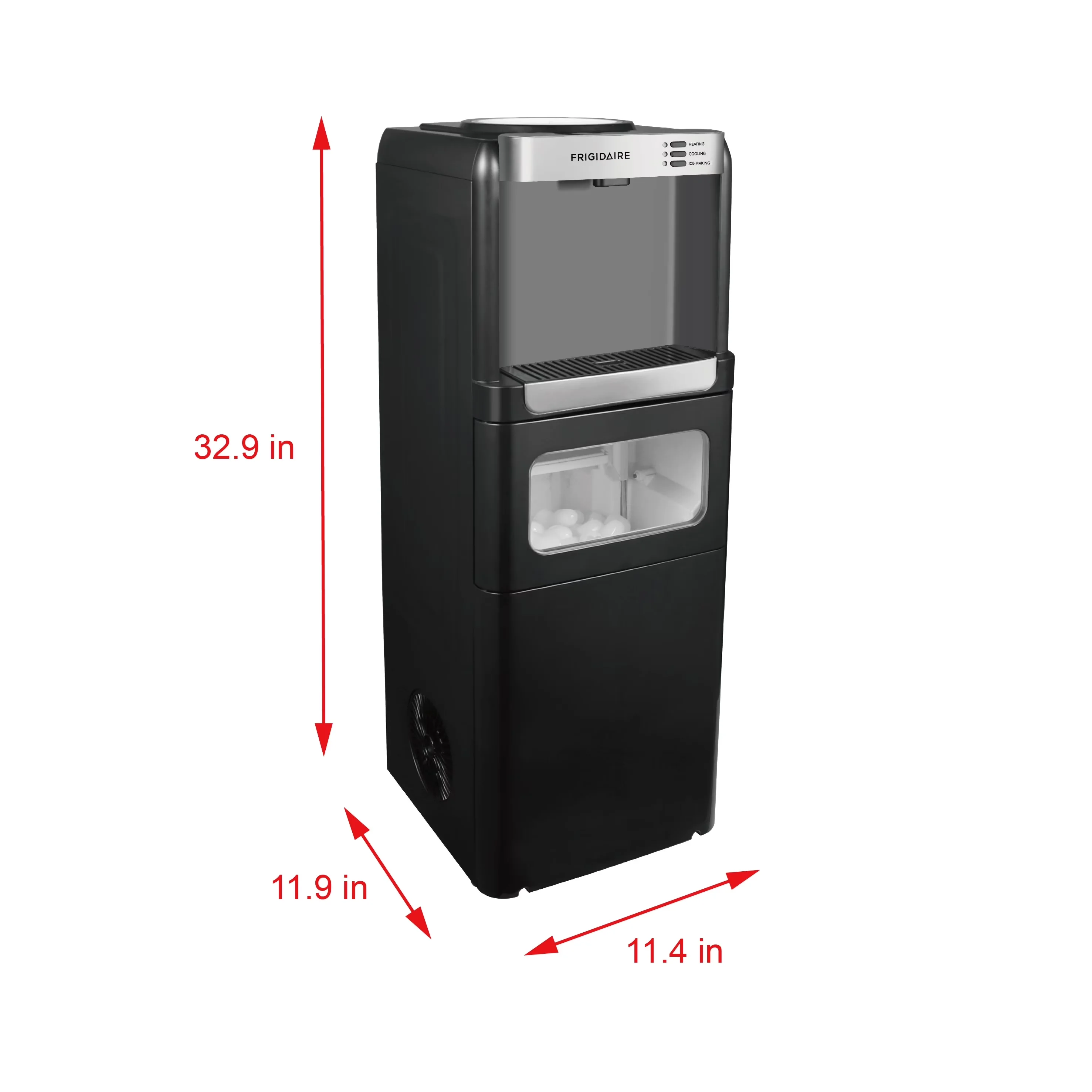 Modern Water Filtration with Child Safely Lock, Temperature Control, Black - Stainless Steel Black Model 6243F2