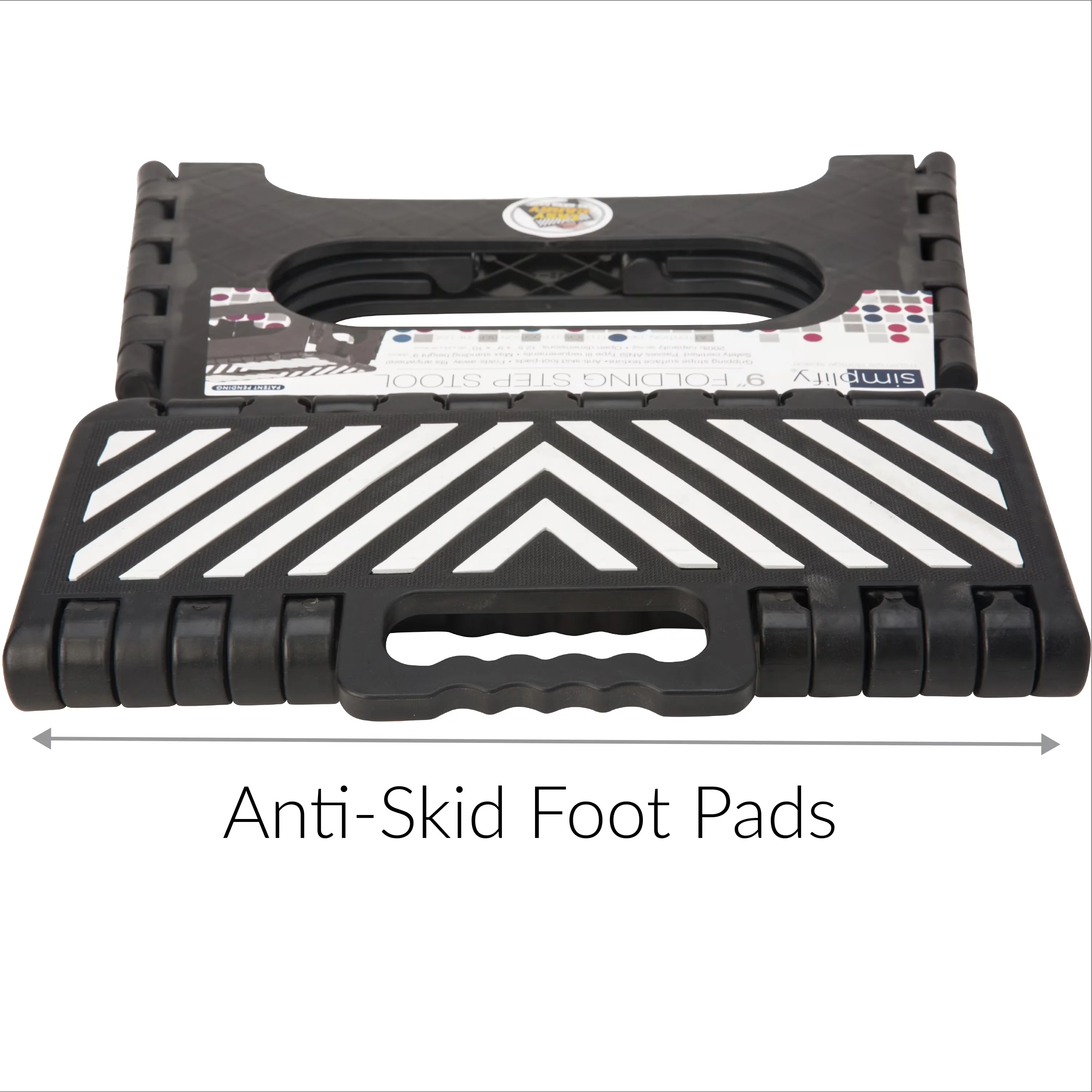 Compact Ladders And Step Stool with Foldable, Black, Plastic 9" Stripe Top 1 Folding - Plastic Model C9952E
