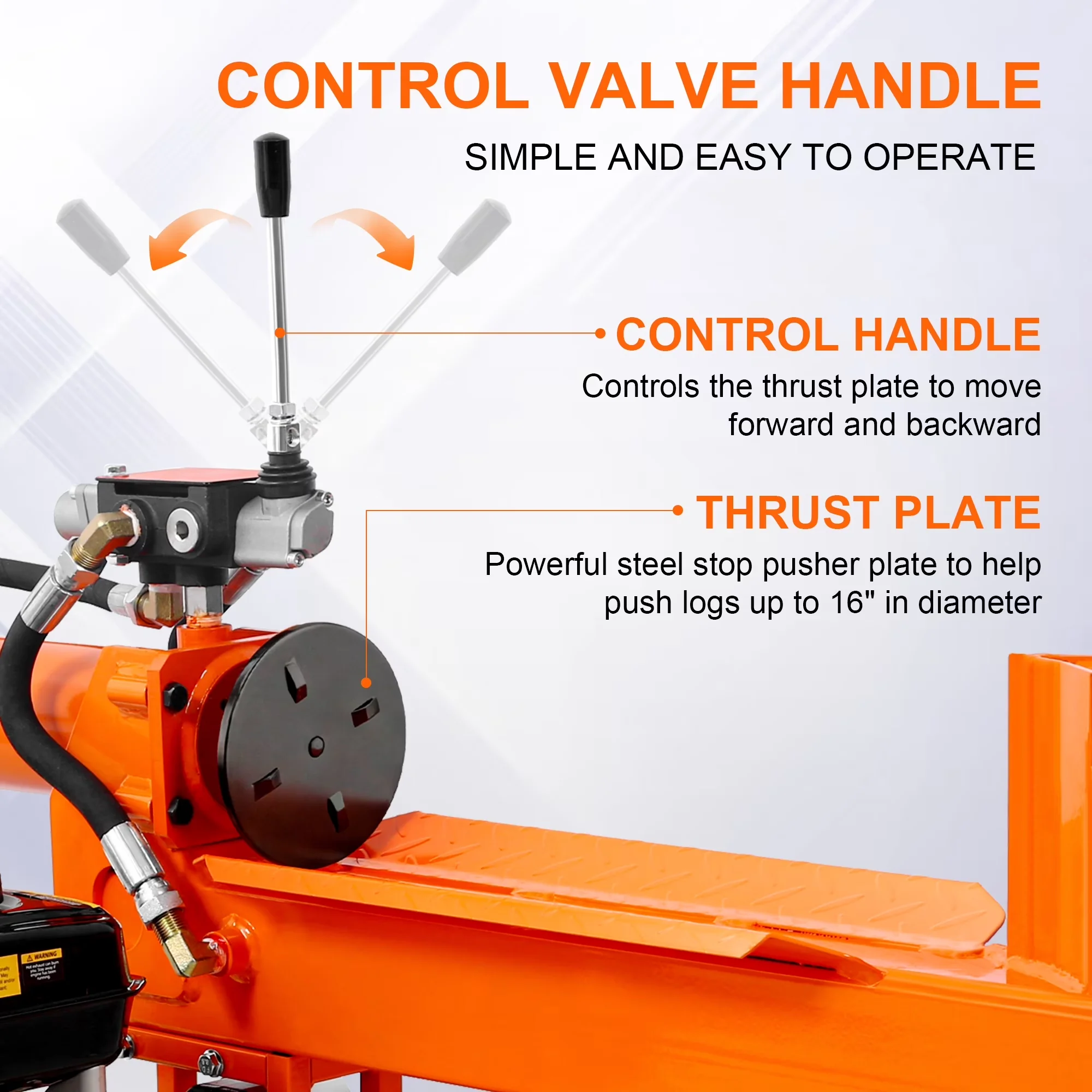 Logsplitter Versatile with Wheeled, Orange - Orange 7HP - Standard Series Model BC7047