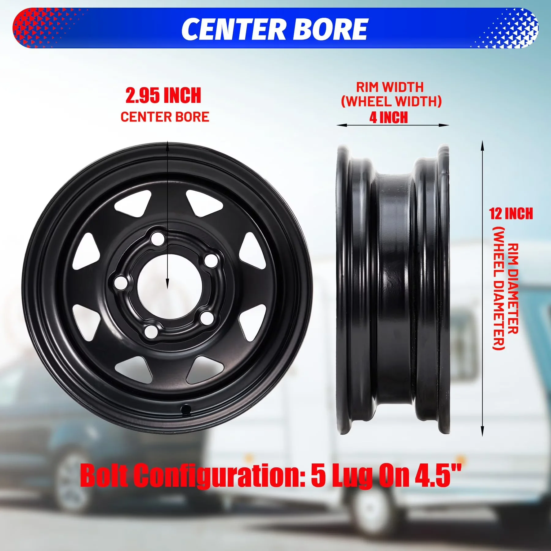 Reliable Trailer Tire with Durable Construction, Dot Approved, 4.80-12 Tires - Model 7BE2AE