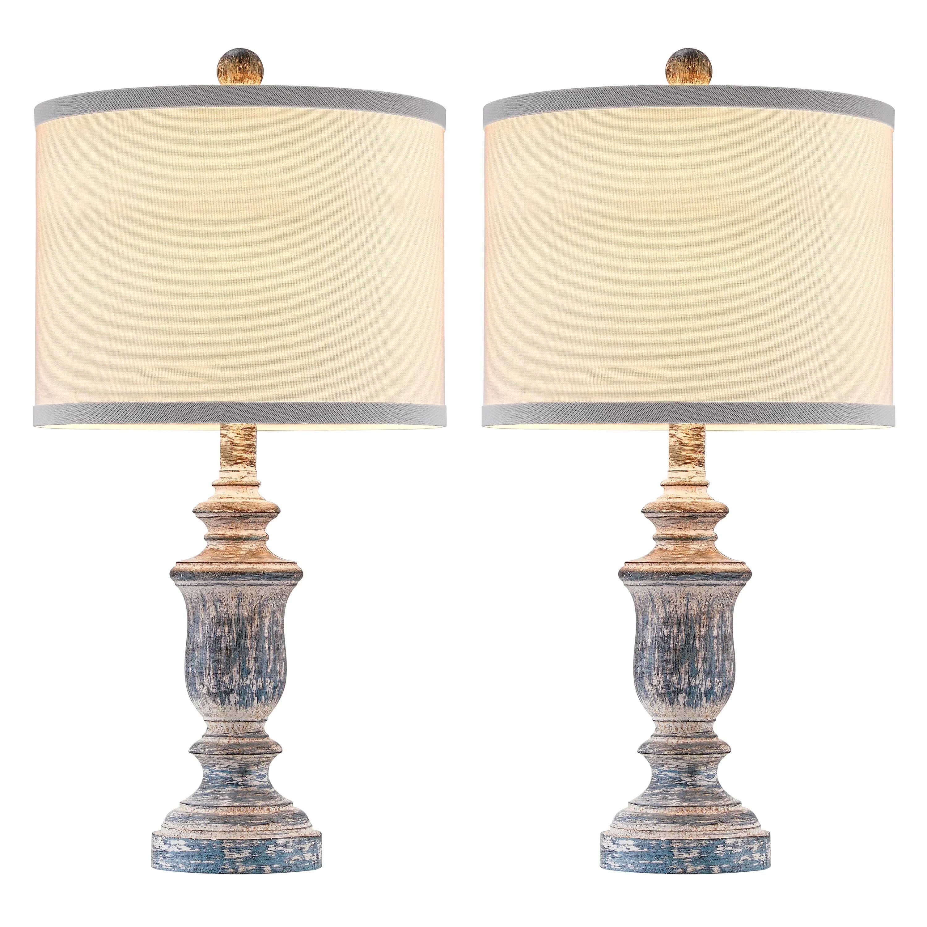 Essential Table Lamp with Incandescent, Farmhouse, 22" Rustic Set - Resin Green Model C558D4