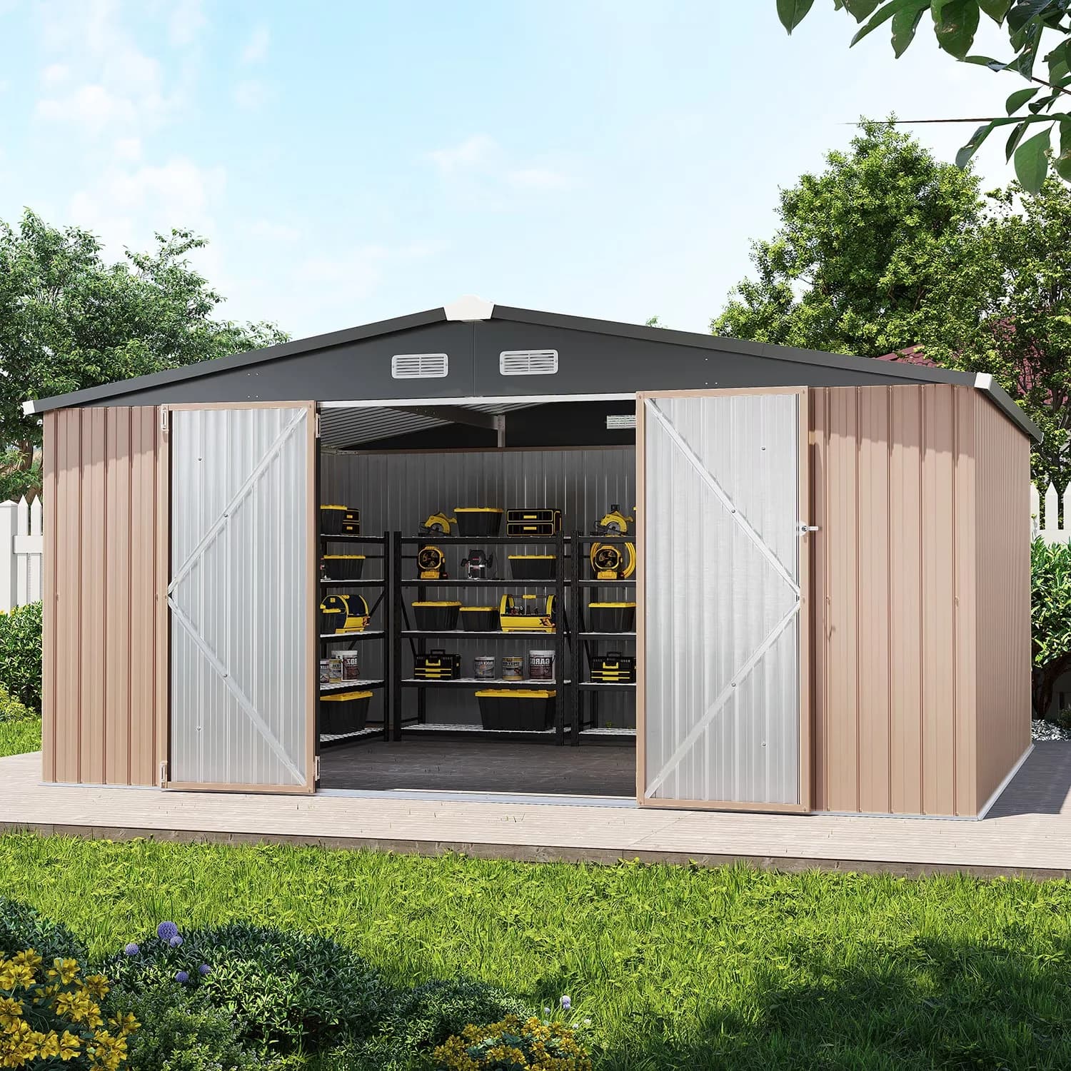 Reliable Shed with Water-Resistant, Mold Resistant, Rust Resistant - Brown Stainless Steel Model 6CAC92