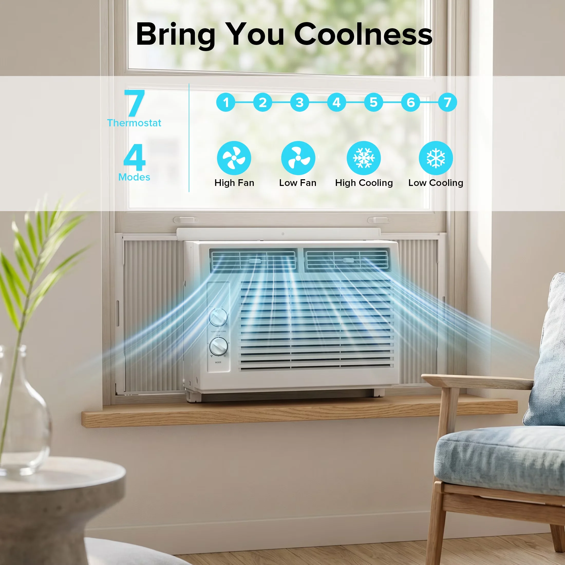 Quality Air Conditioner with 5000 BTU, 115V, 5000 BTU 115V U Shaped Window - Model 45FBA5