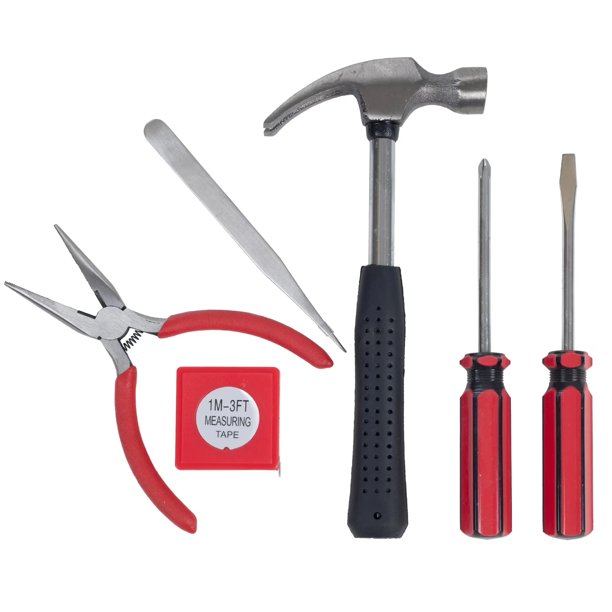 Hand Tool Set Sleek with Easy Care, Easy Clean, 6-Piece - Red Hammer - Standard Series Model F0B2C7