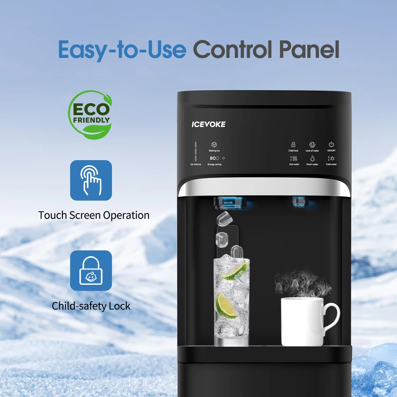 Quality Water Filtration with Energy Saving, Child Safely Lock - Black Acrylonitrile Butadiene Styrene (Abs), Stainless Steel Model 17F617