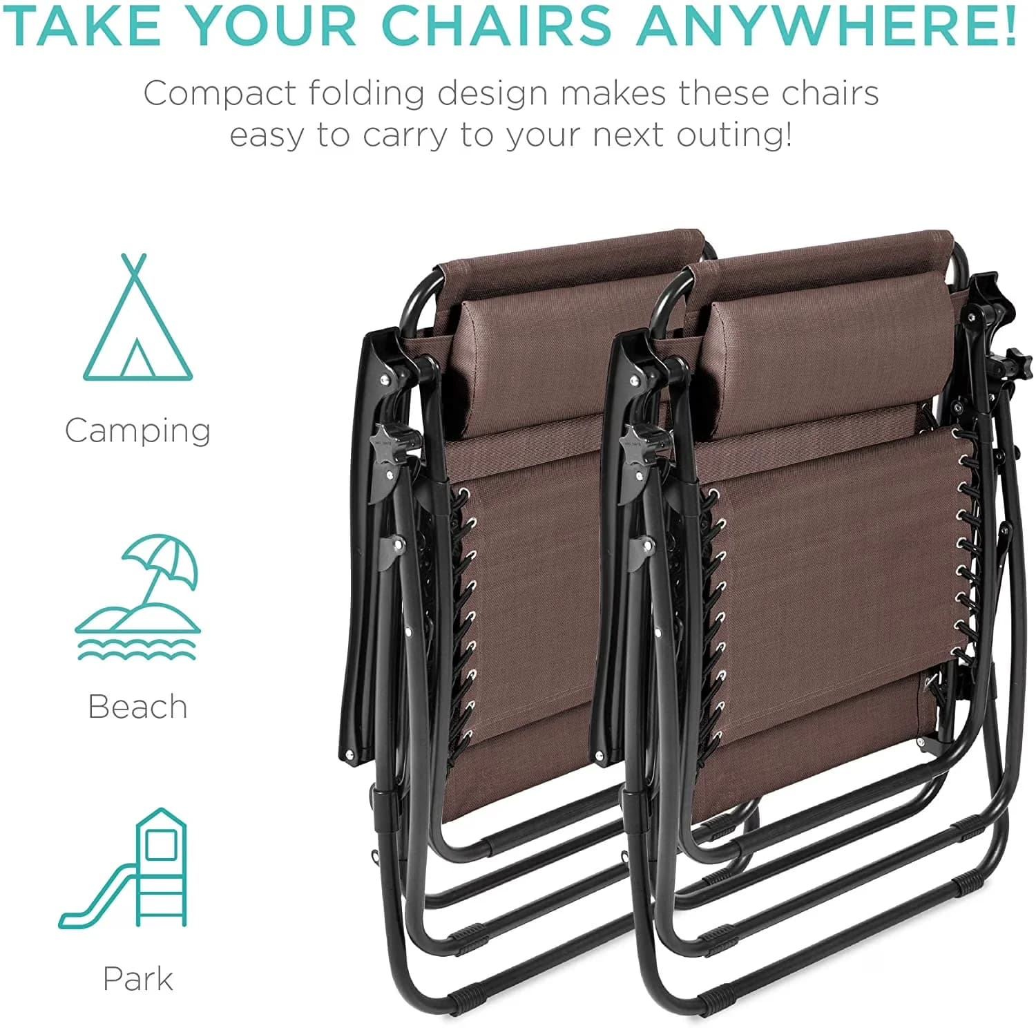 Essential Patio Chair with Water-Resistant - Brown Paperback Vigilante Model 4320BE