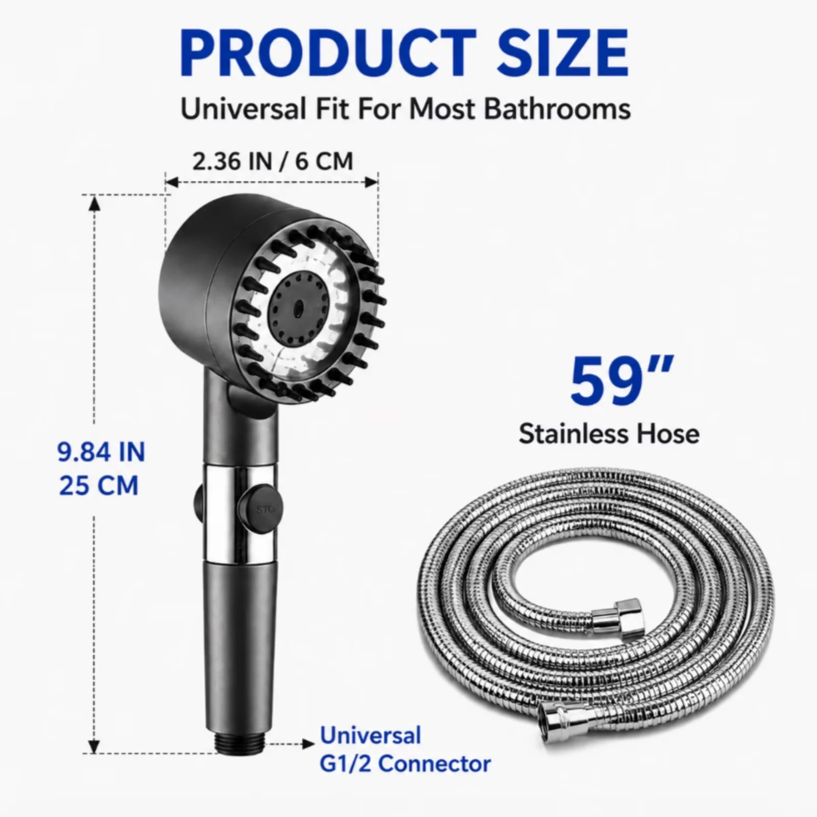Shower Head Sleek with Easy To Install, Easy To Clean, Filtered - Pp Gray Model 4F8695