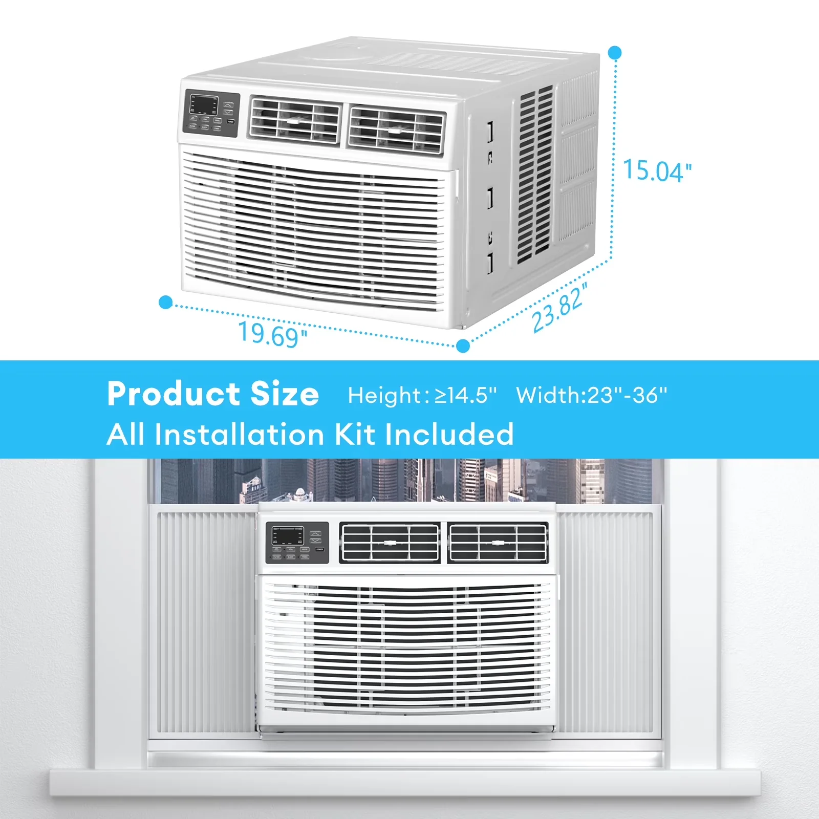 Air Conditioner Stylish with 18000 BTU, Timer, Energy Efficient - White Model 49DB1F