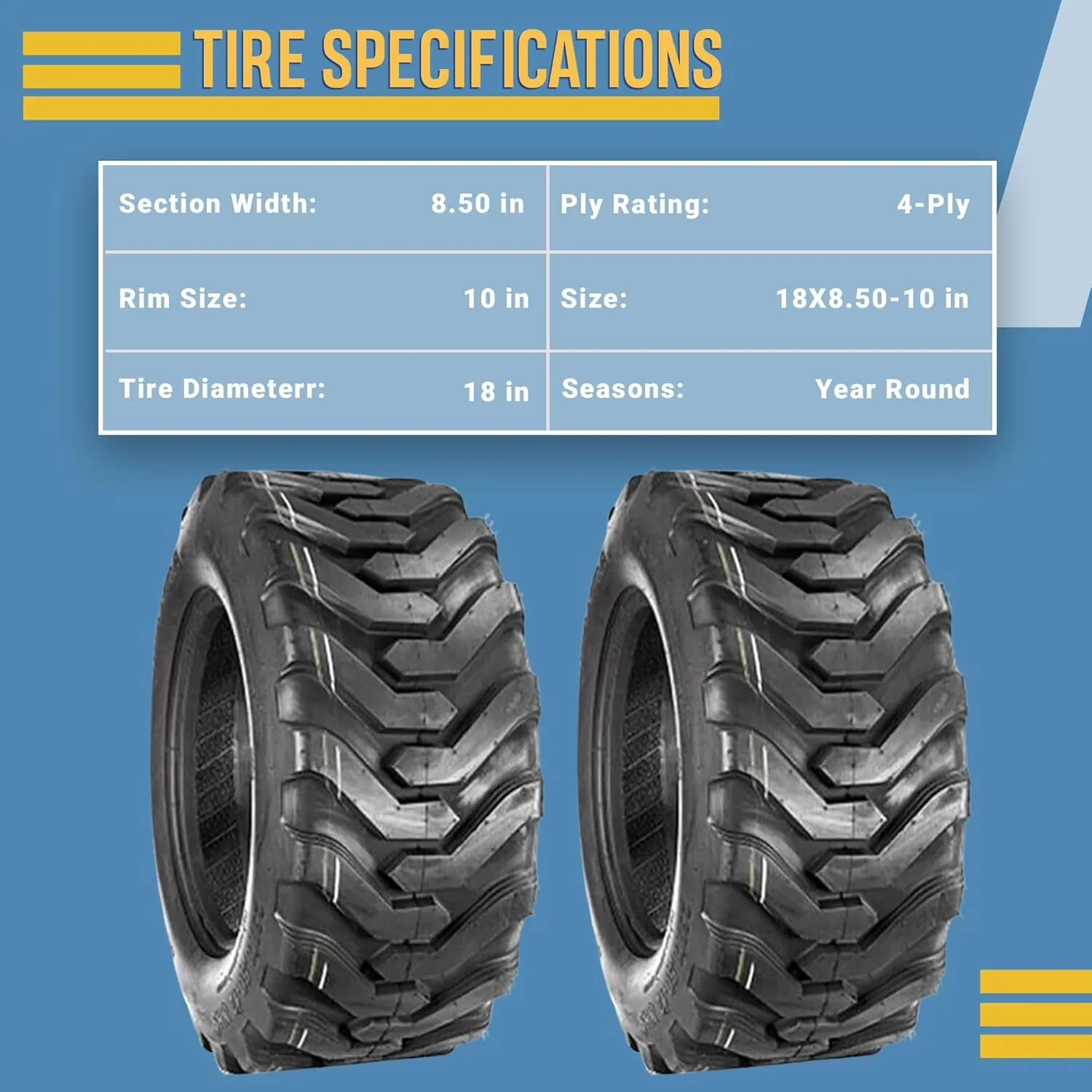 Professional Lawn Mower Tire with Heavy-Duty - 50-10 - Ergonomic Design Model 9EEA05