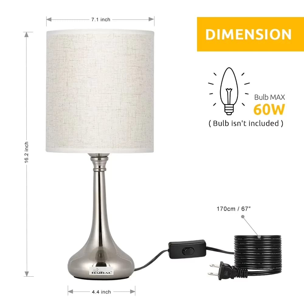 Lamp Quality with Incandescent, Modern, Bedside Lamps - Wooden Holder White Model 334FEA