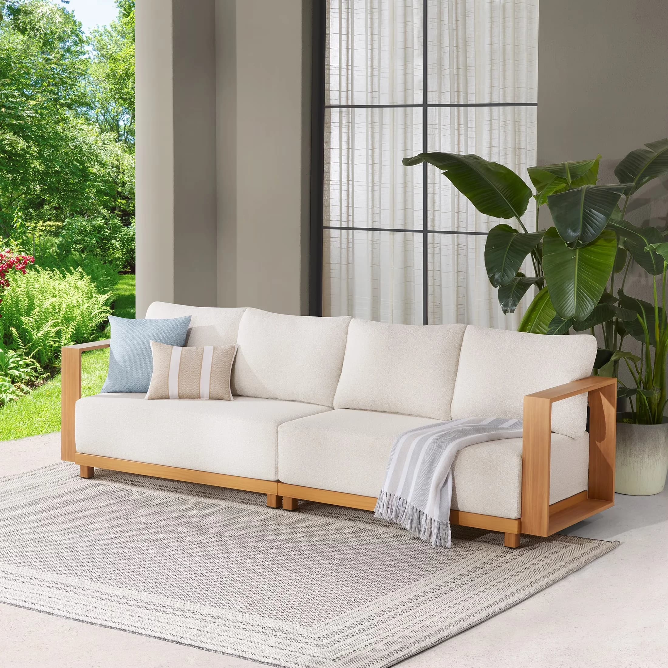 Essential Patio Chair with Coastal, Rustic/Lodge, Modern - Beige Steel, Sdp Fabric Model 3C372B