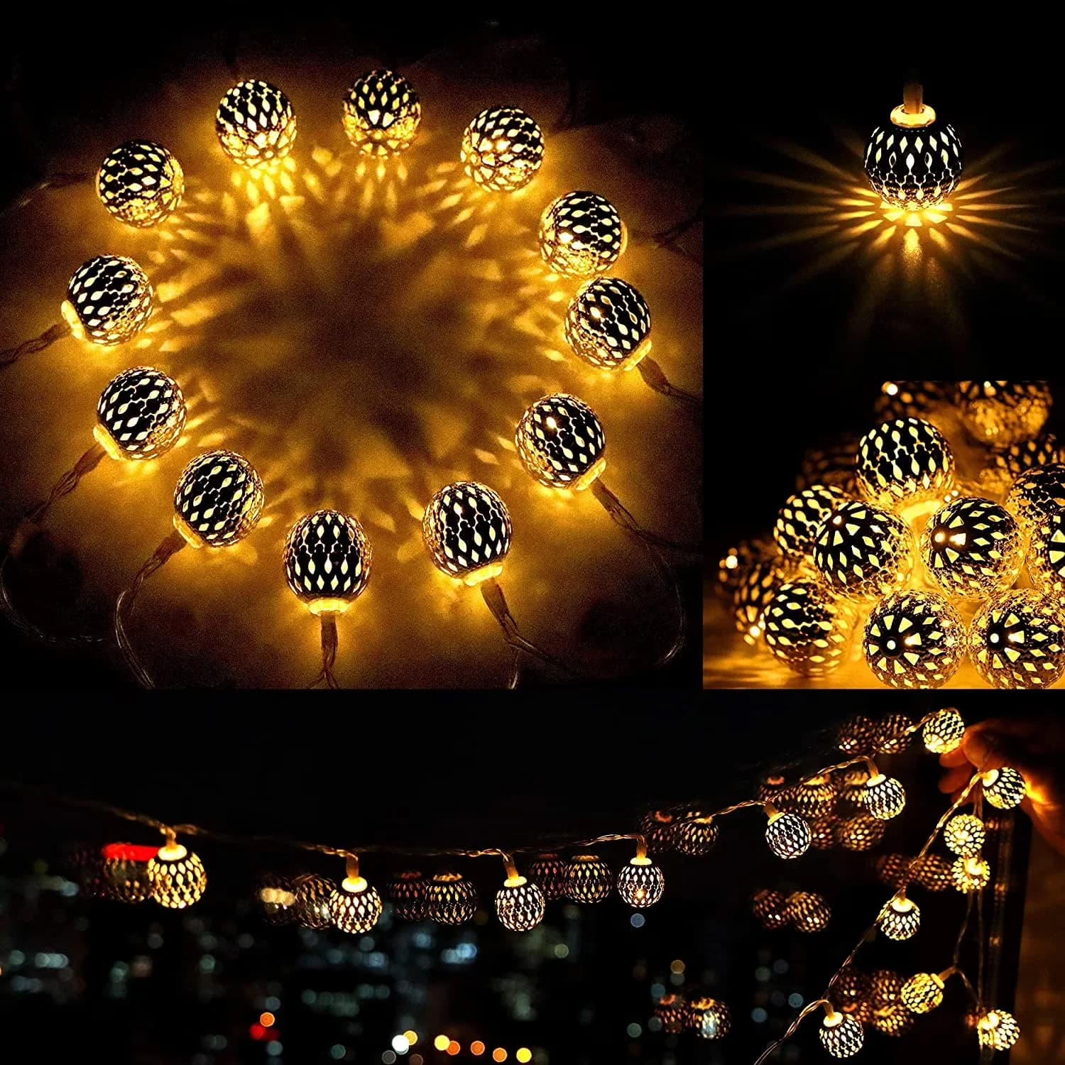 Innovative Novelty Light with LED, Battery, 16.4ft Waterproof 20LED Fairy Lights - Gold, Black Model C03E96