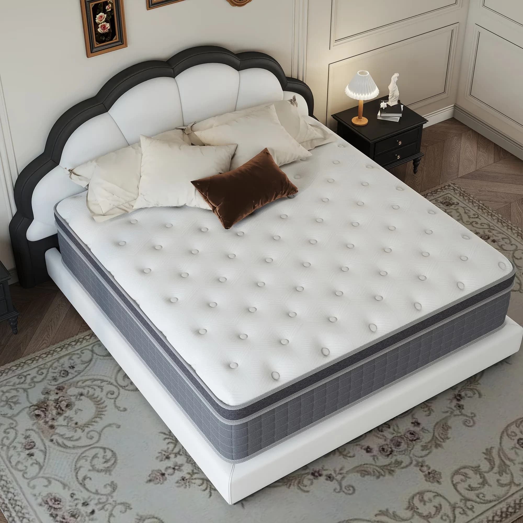 Premium Mattresses Accessory with Mattress-In-A-Box, Breathable Construction - Cooling Gel Memory Foam, High-Density Foam,... Model 8119EA