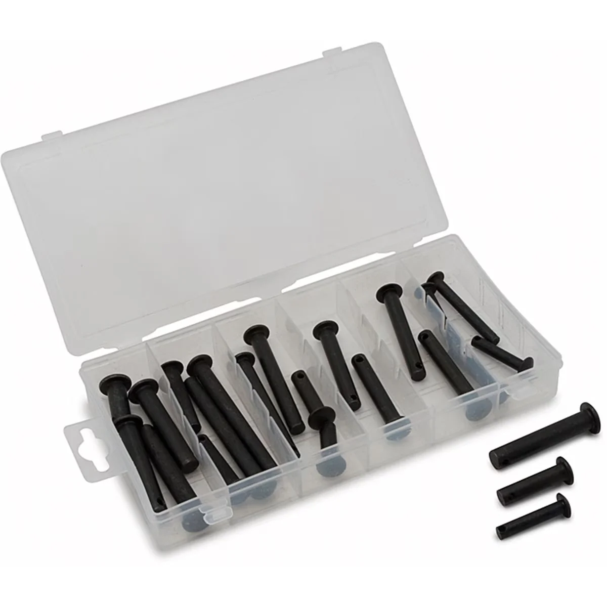 Sleek Fastener with Convenient re-sealable plastic case, 20-PC PIN - Black Model BA9BB1