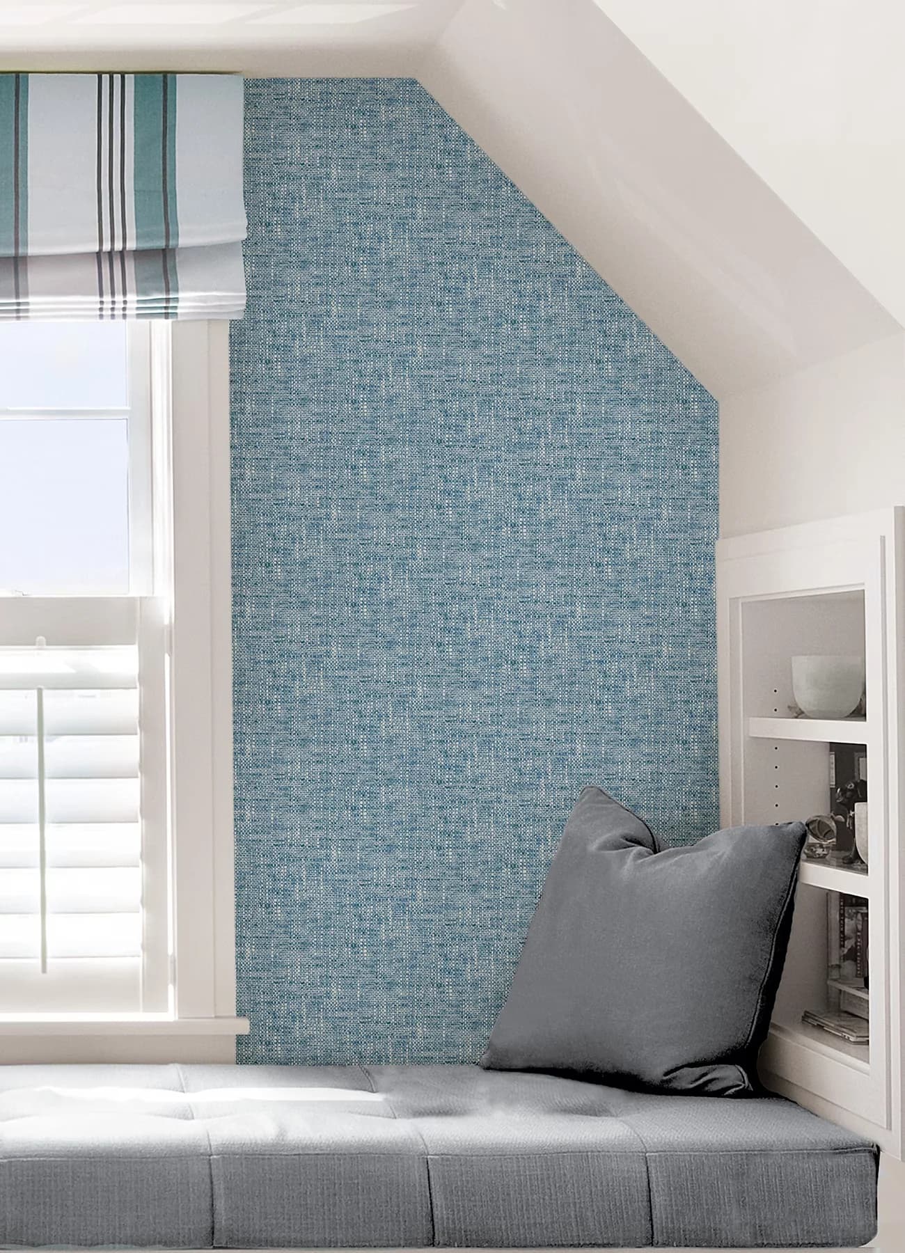 Essential Wallpaper with Removable, Ideal for rental or home decorating, 30.75 sq. ft - Vinyl Blue Model 717BEA