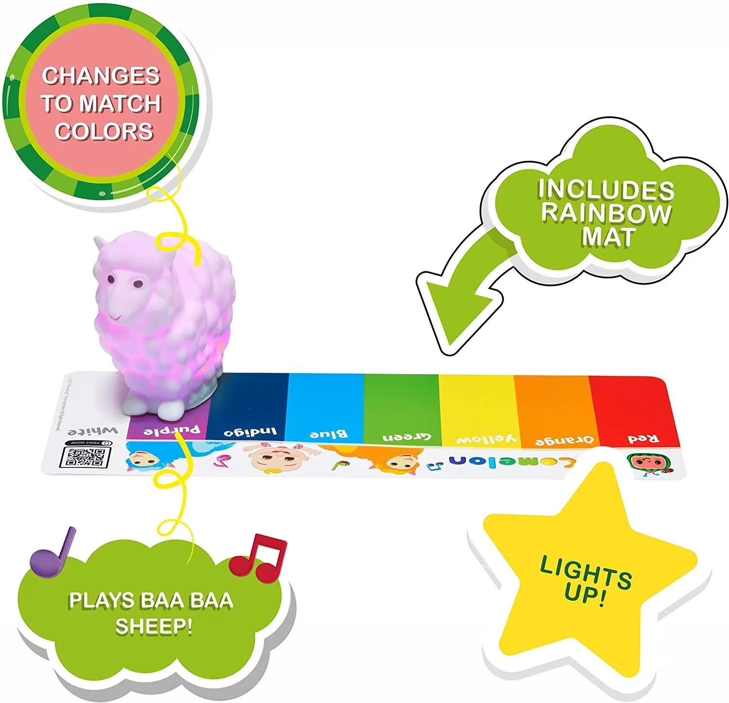 Modern Led Lighting with LED, Battery, Sheep is approx 5" x 4.5". - Multicolor Model 67AA7D