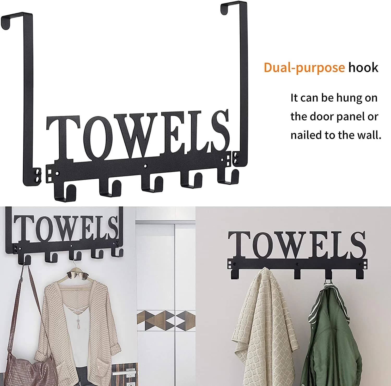 Quality Bathroom Renovation with Traditional, Rust Resistant, Towel Rack - Black High Manganese Steel for Bathroom, Bedroom Model A63B78