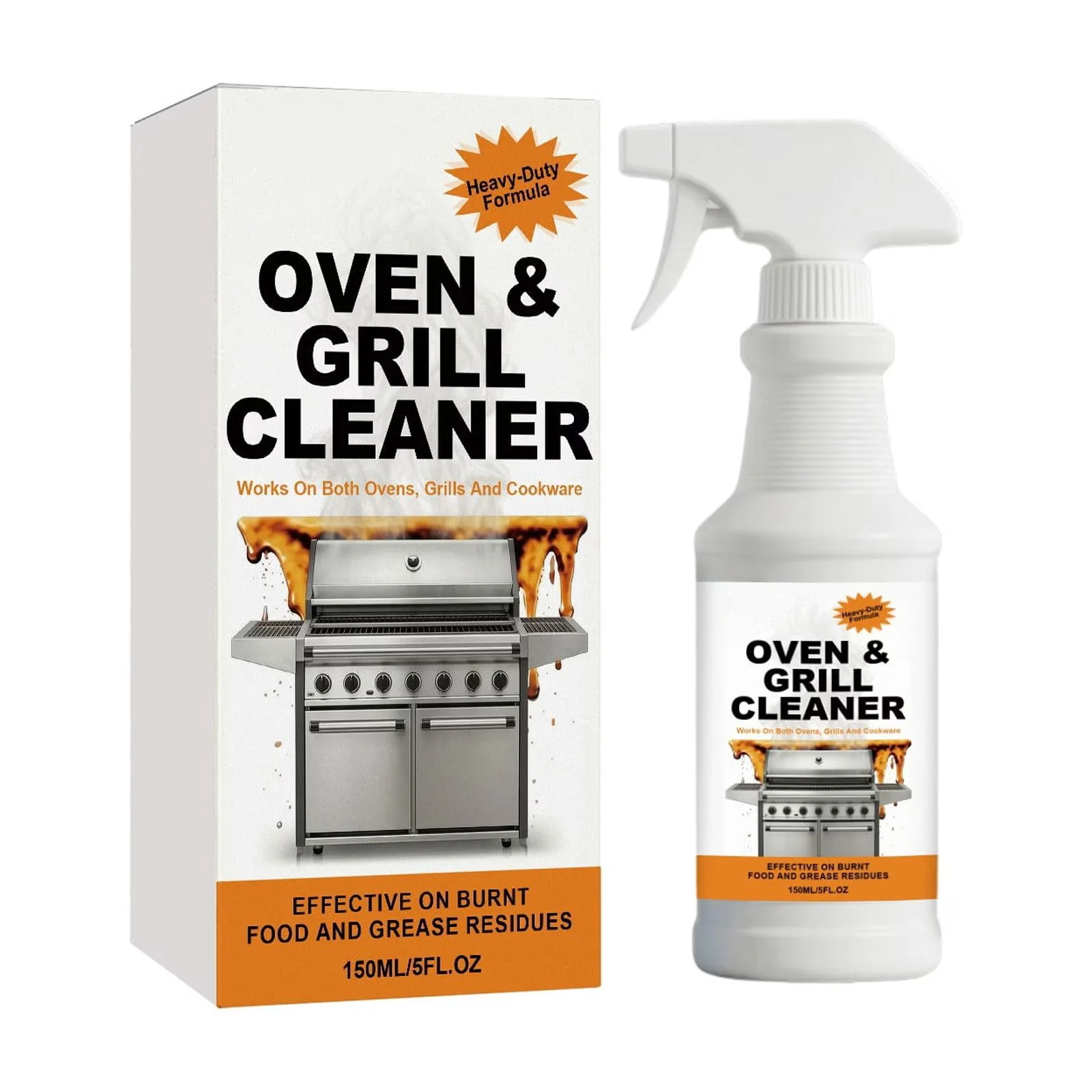 Professional Combo Grill with Fume Free Fast Acting Non-Toxic, Grill Cleaner Spray Heavy Duty for Kitchen - Model DC87A0