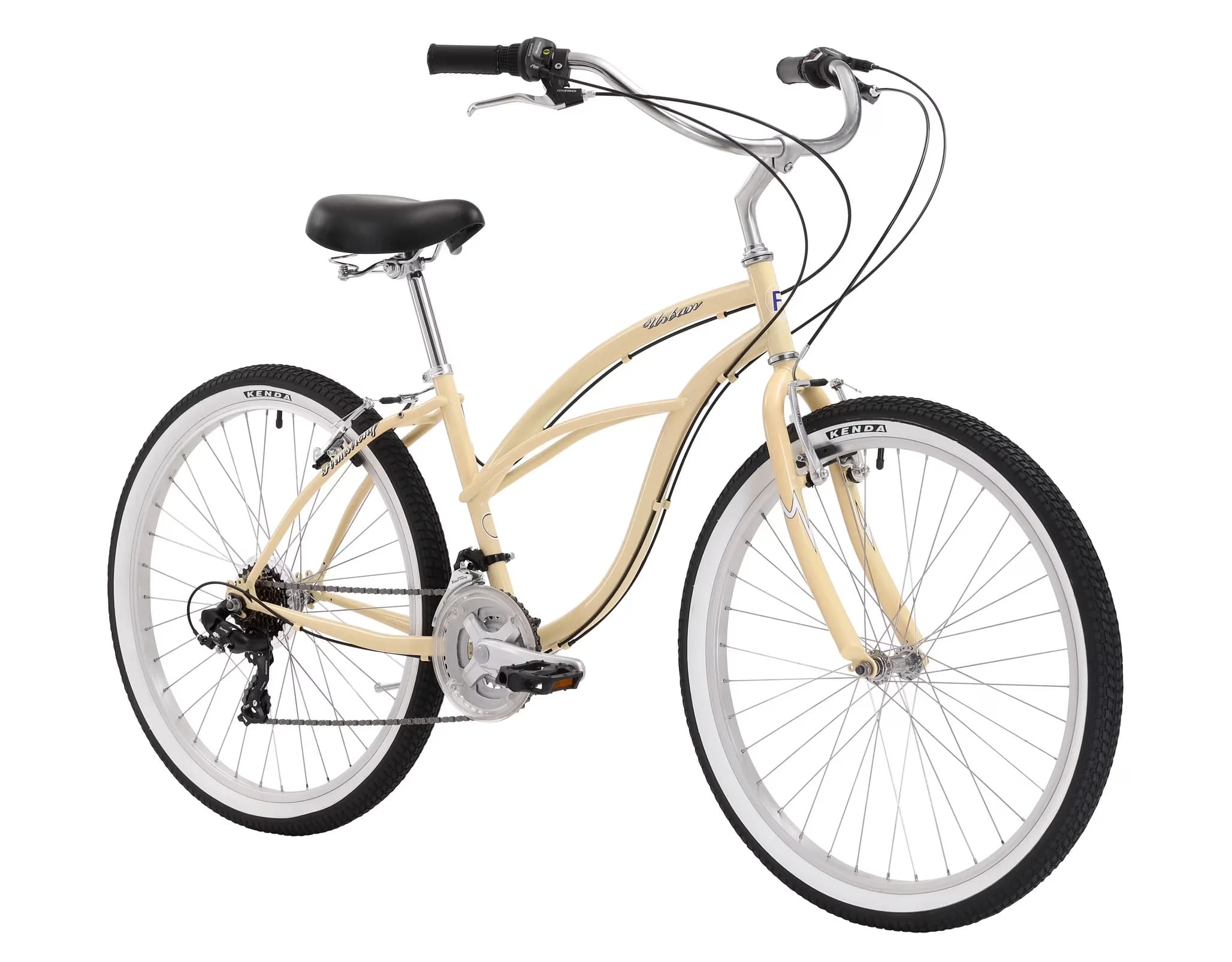 Stylish Cruiser Bike with Adjustable Handlebar Height, Vanilla - Off-White Model B2FF12