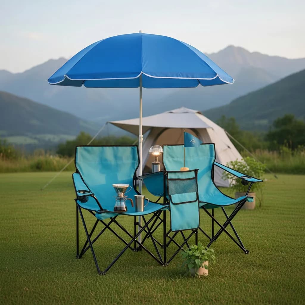 Sleek Beach Chair with Color:Black/Blue/Gray, Umbrella, Turquoise - Blue Model 68AA77