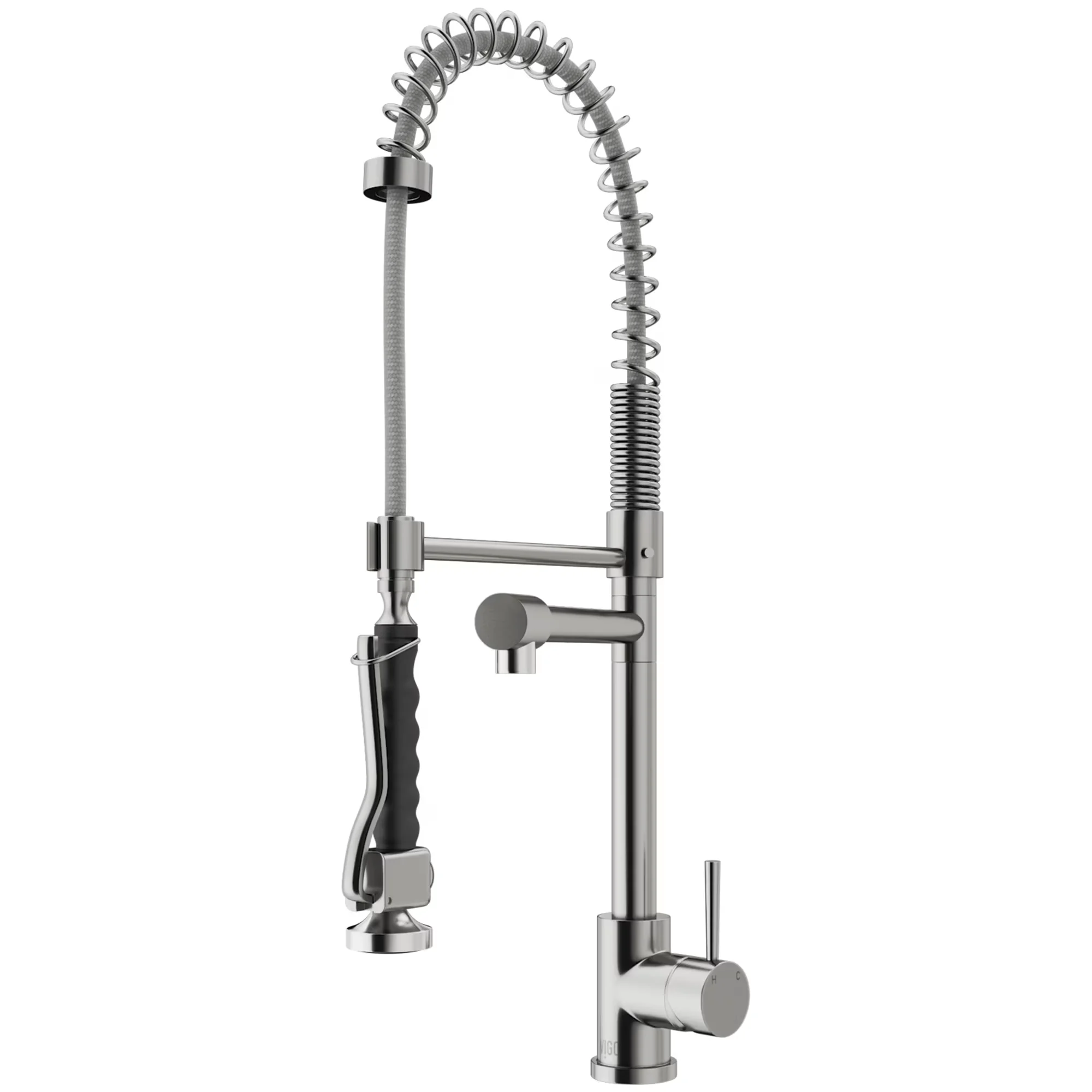 Sleek Kitchen Renovation with Easy To Clean, Mounting Hardware Included, 360 Degree Swivel - Brass Silver Model E97BF2