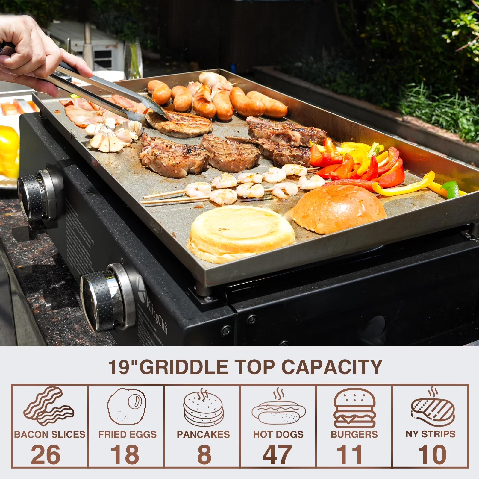 Versatile Flat Top Grill with Portable - Metal 2-Burner Tabletop Griddle Model 5A0D9D