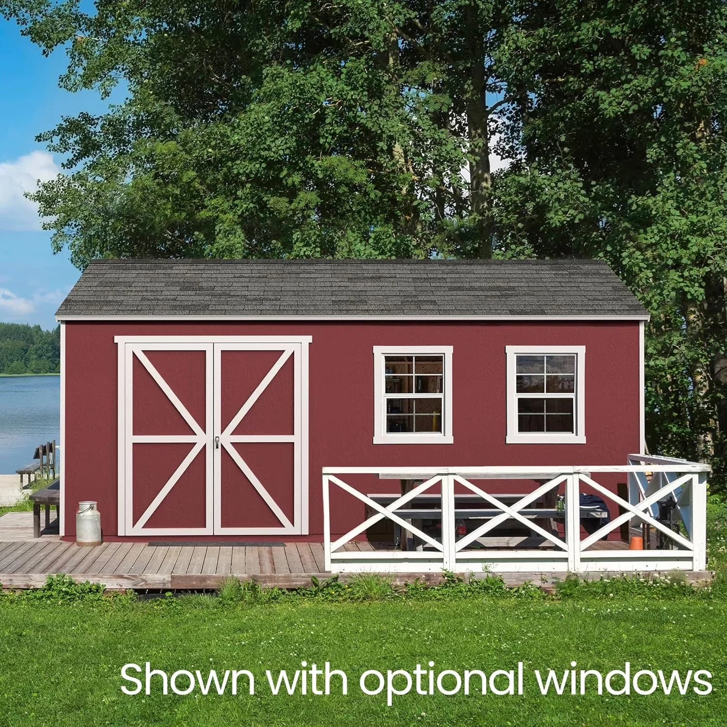 Compact Shed with Lockable Door, Paintable, 873 cu. ft. storage capacity - Unfinished Wood Wood Model 262618