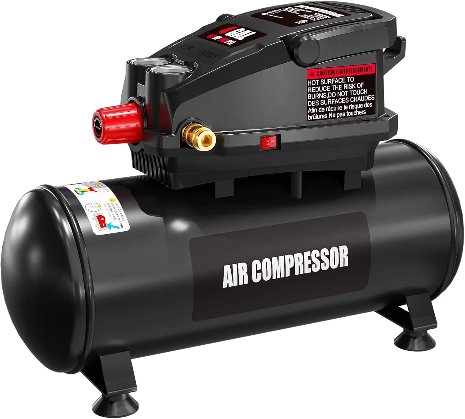 Sleek Air Tools Compressor with Portable, Max, 4Gallon Oil Free Tank - Black for Car Model 803AB8