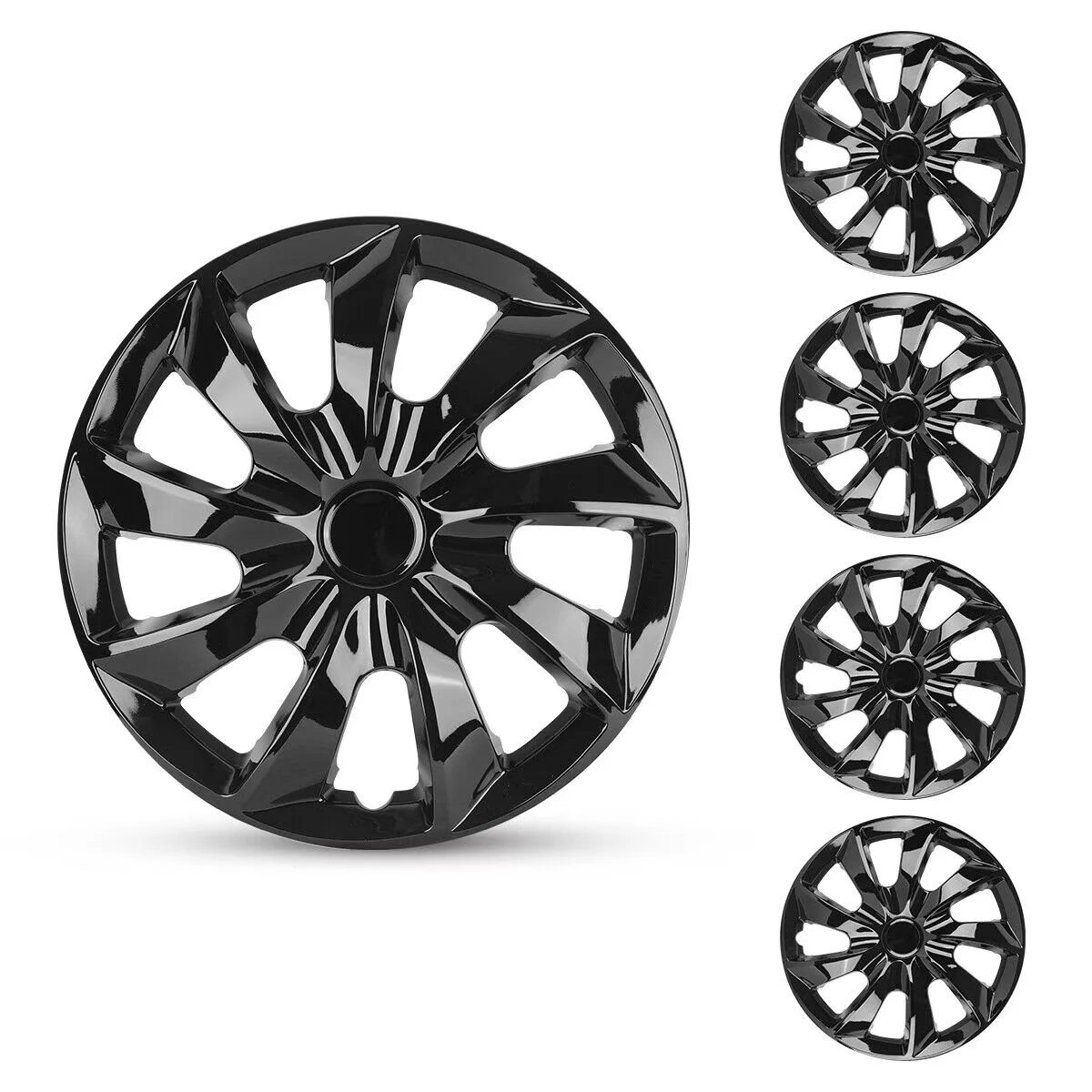 Modern Wheels And Rim with Easy Diy, Set of 417" Wheel Cover, Car Truck SUV Wheel Hub Accessories - Black Pp Model 8096CE