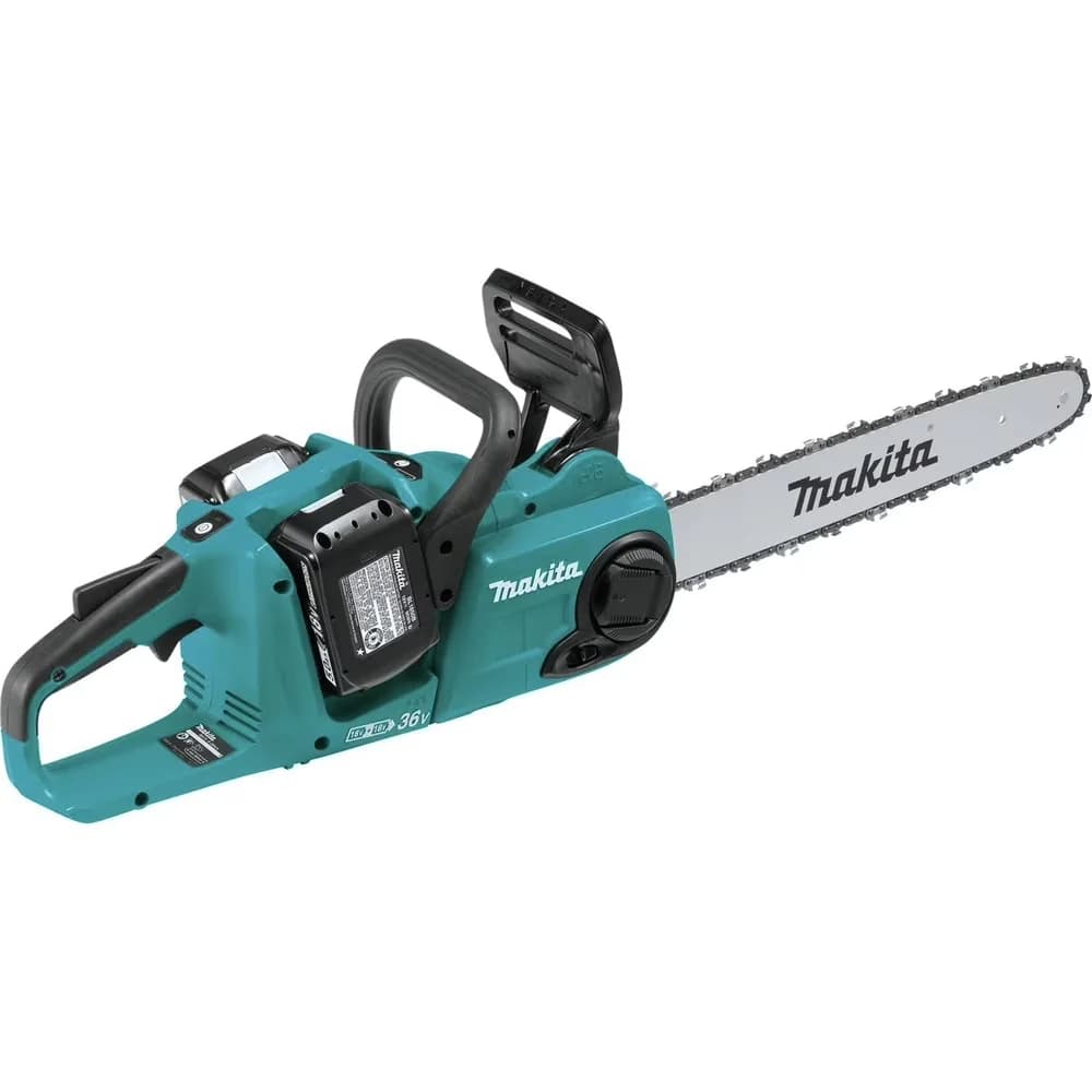 Sleek Chainsaw with 18V, Automatic Chain Oiler, 4 Batteries (5 Ah) - Teal Model AD24D8