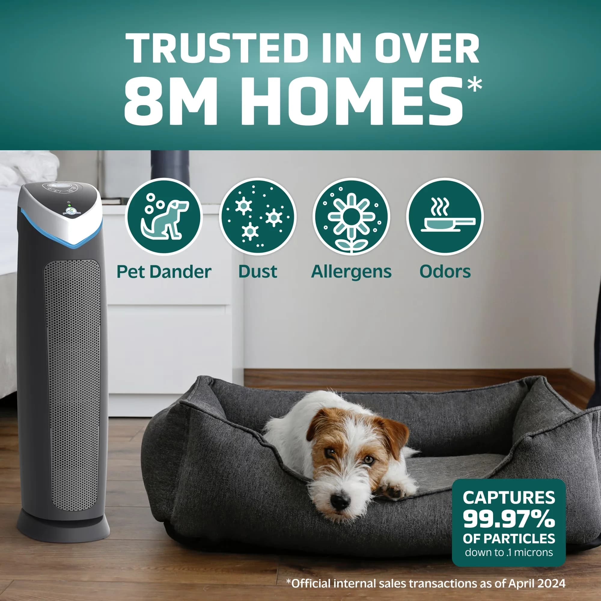 Efficient Air Purifier with Filter Change Indicator, Automatic Shut-Off - Model 3E9055