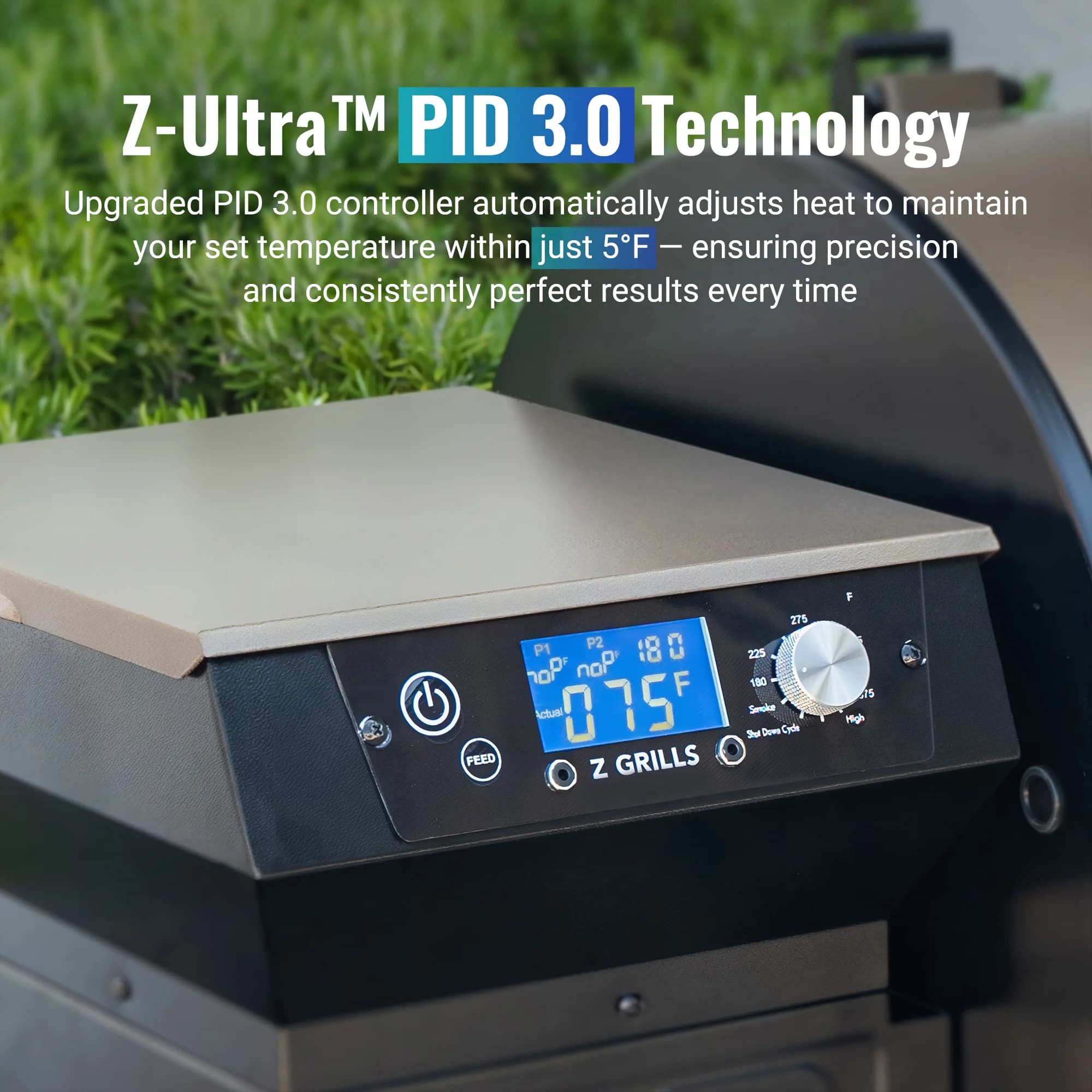 Smoker Essential with Rust Resistant, Digital Temperature Control, Grease Pan - Steel Model FB8AE2