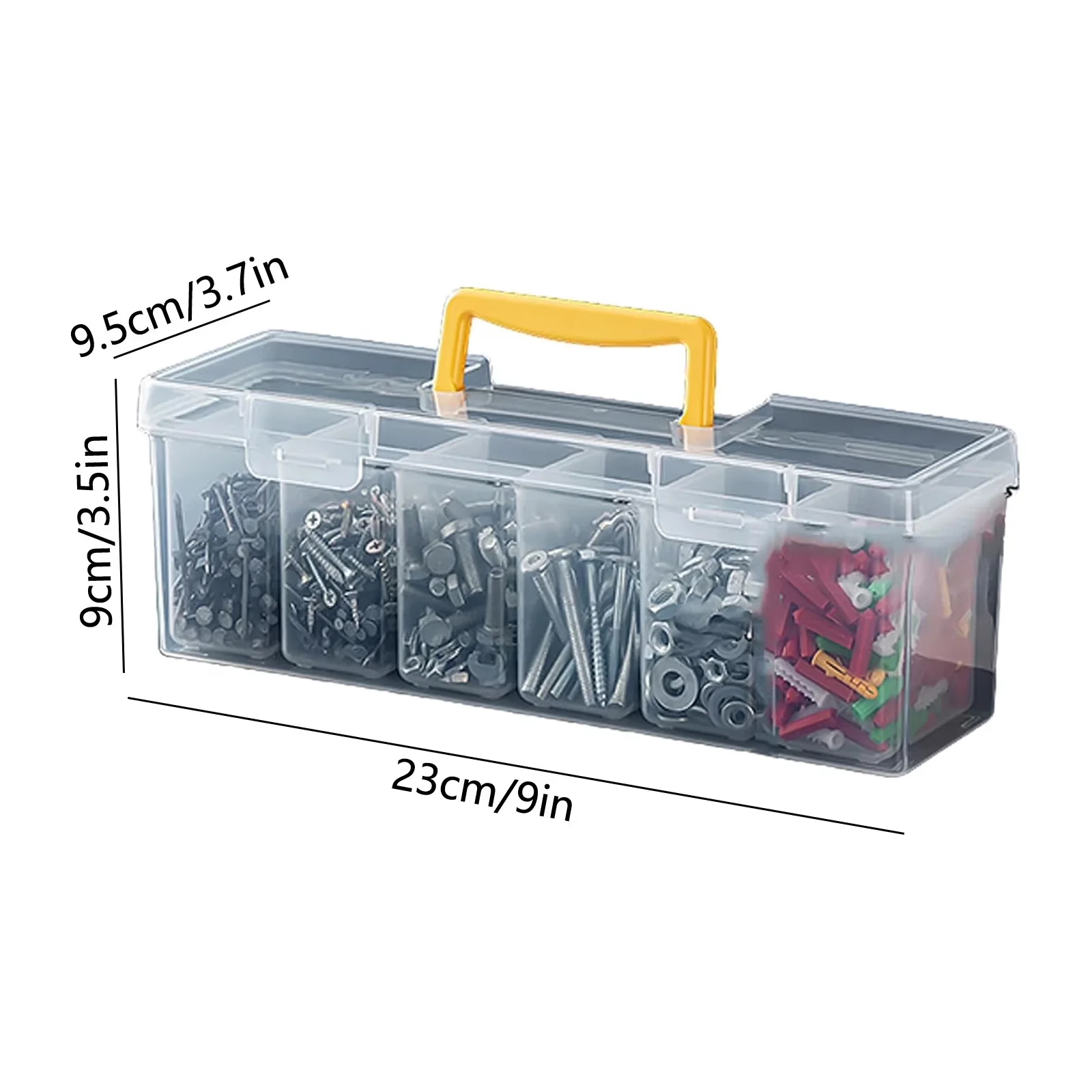 Versatile Toolstorage with Portable, Small Part Storage Case, Portable Multipurpose Tool Organizer - Clear Plastic Model F926BC