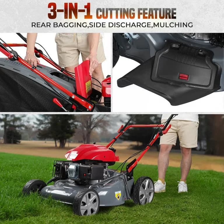 Essential Push Mower with Cutting Height: 25-75mm, Grass Catcher Capacity: 60L for Large - Model E29EB8
