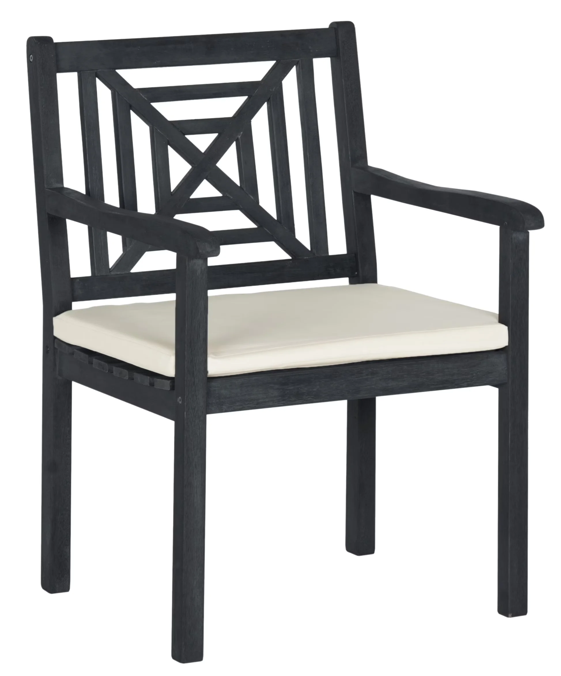 Patio Dining Set Versatile with Transitional, Minor Assembly Required, Color: Dark Slate Grey/Beige - Beige, Gray Wood Model 0E3613