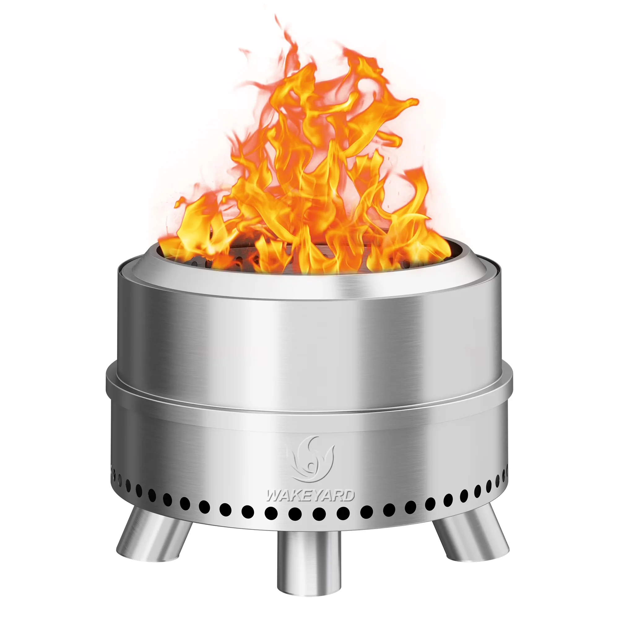 Compact Outdoor Heating with Perfect, Carry Bag & Poker - Silver 304 Stainless for Patio, Camping Model 8367CB