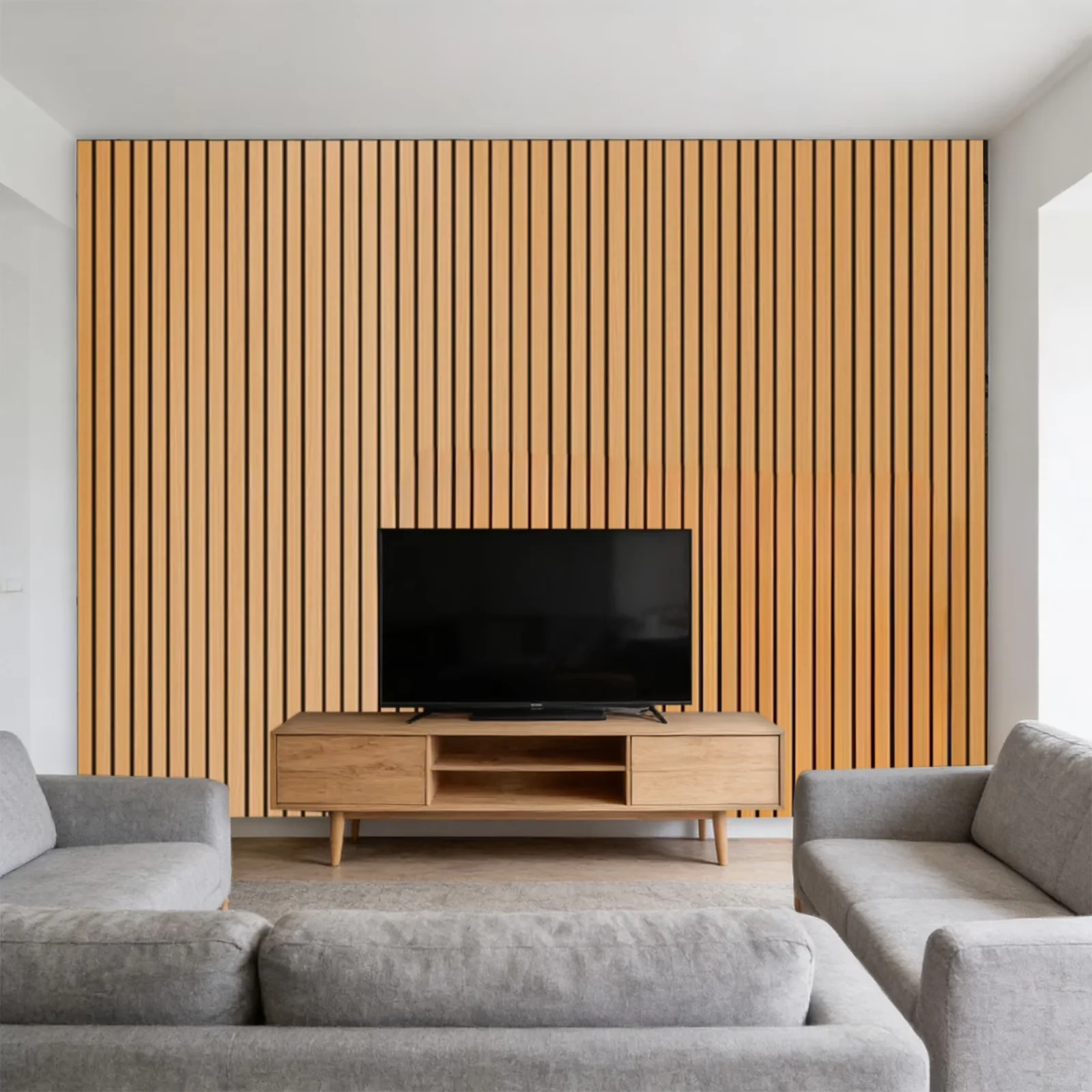 Wallpaper Wall Decals Wall Covering Classic with PVC 3D Slat Panel Peel and Stick - Yellow Pvc for Living Room, Bedroom Model 5AE8FE