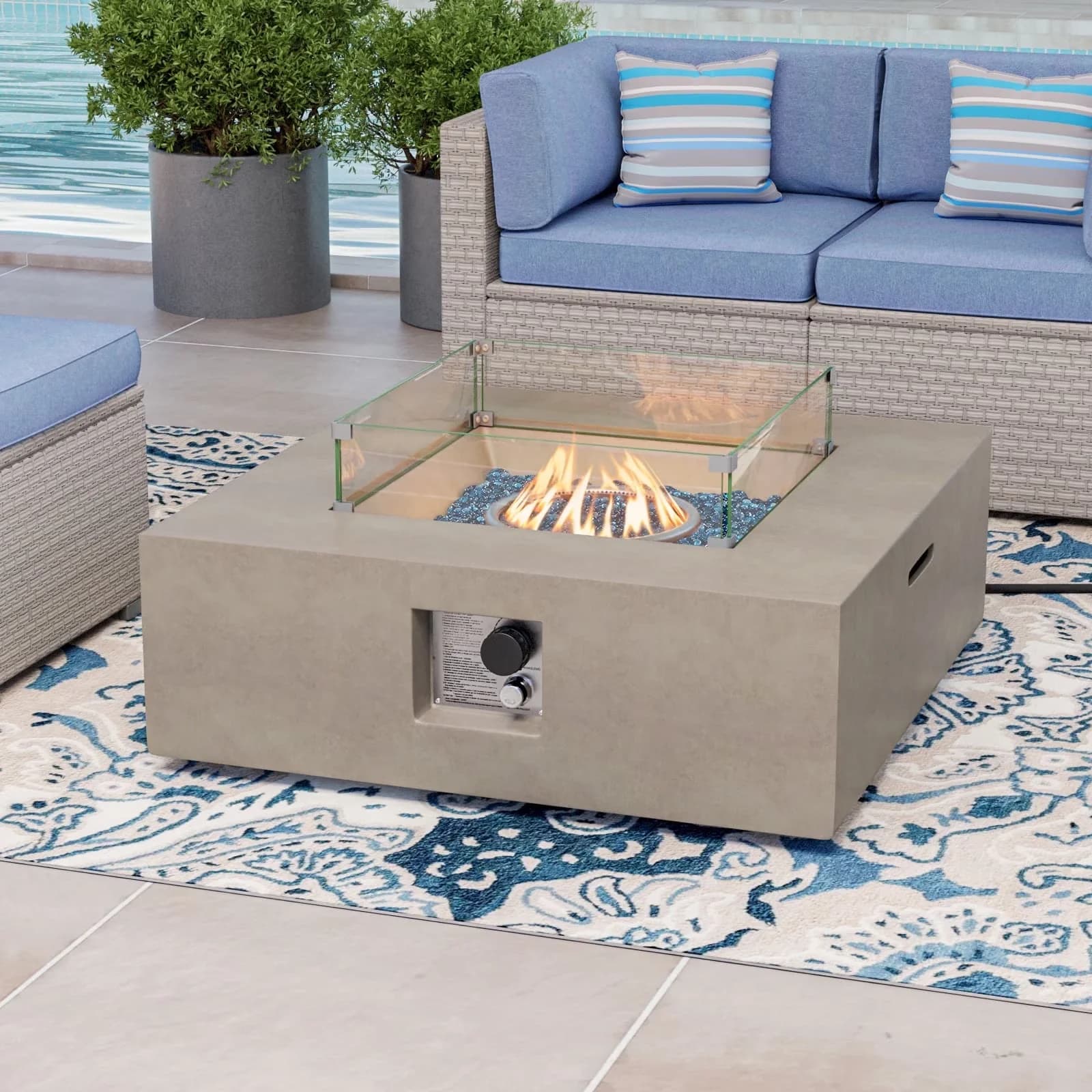 Outdoor Heating Modern with 50000 BTU, Portable - Magnesium Oxide Gray Model 1669B5