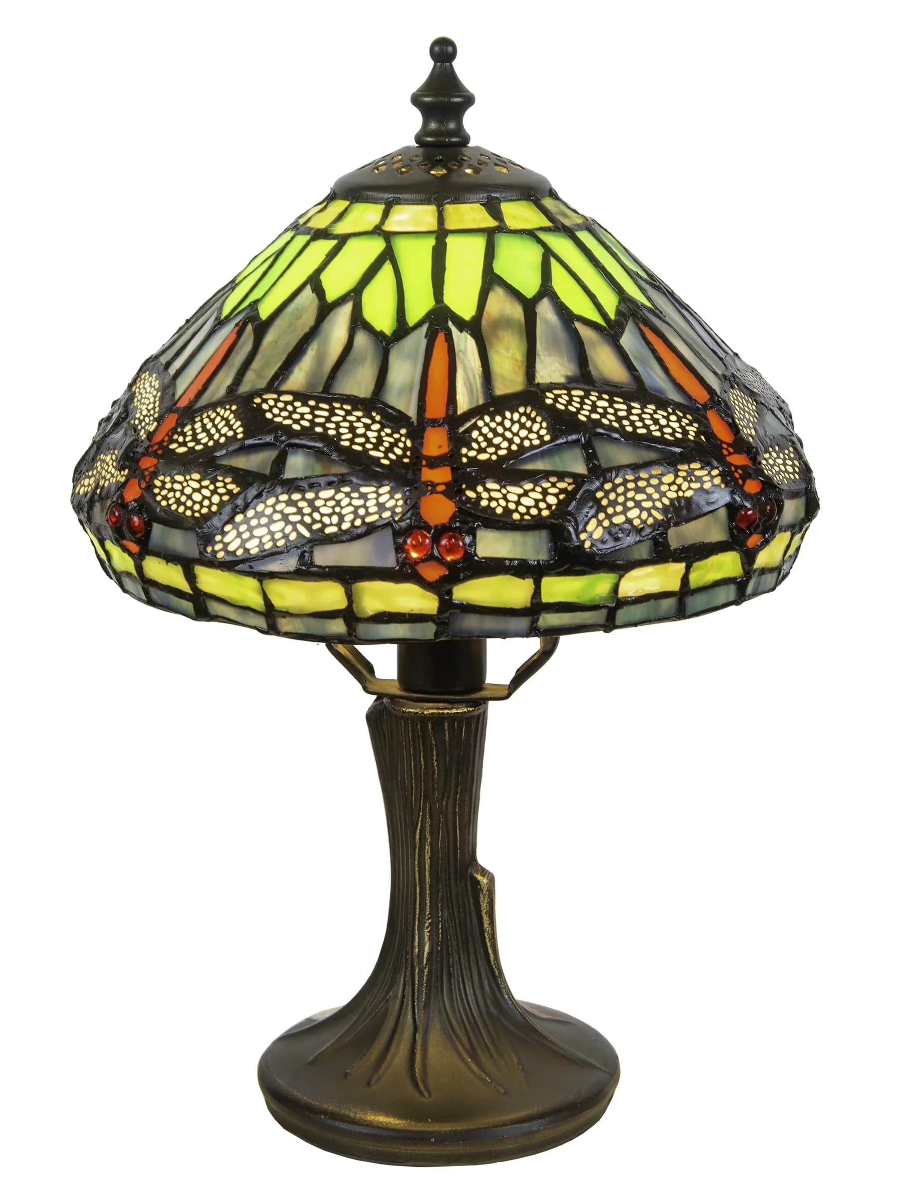 Table Lamp Classic with Incandescent, Dimmable, Novelty Lamps - Brown Metal|Glass Model F435FD