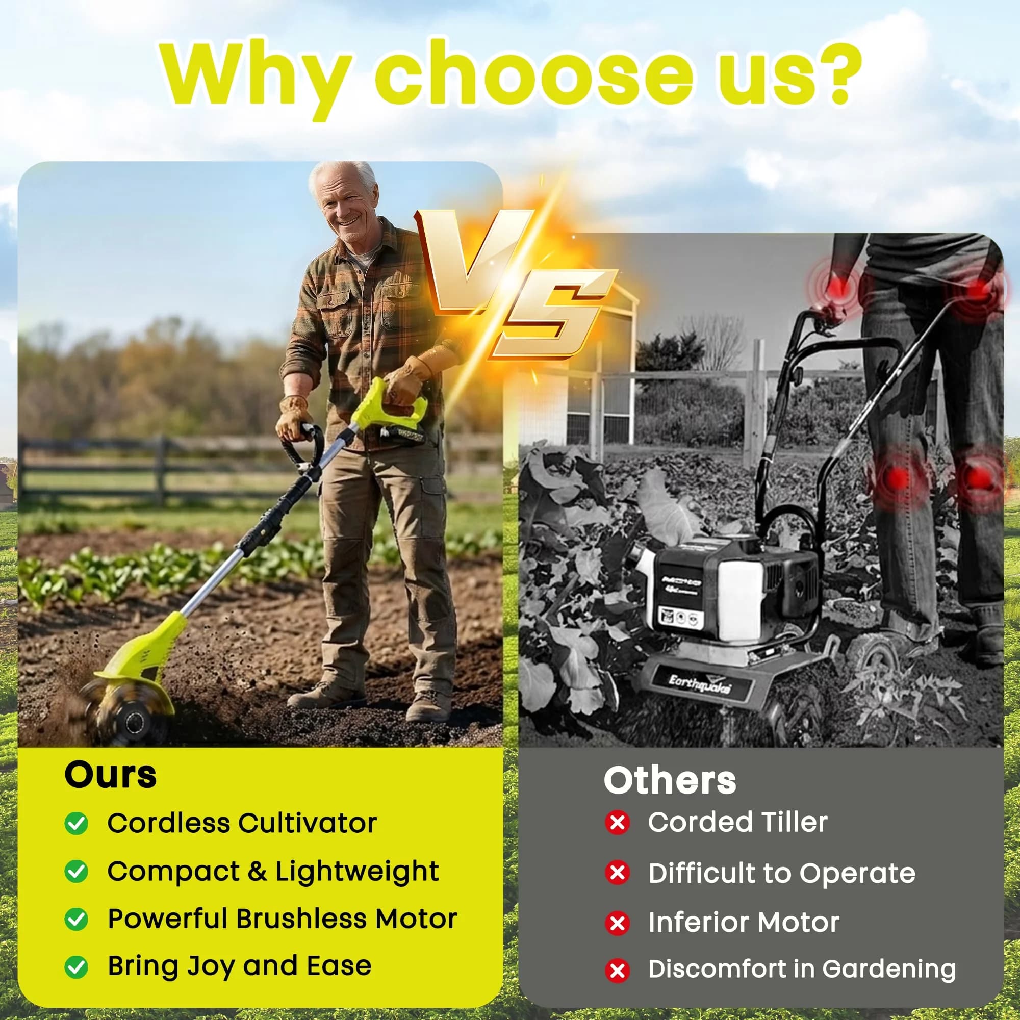 Quality Trillers Cultivator with Battery, 20V, 20V Mini Cordless Tiller - Model 2945E0
