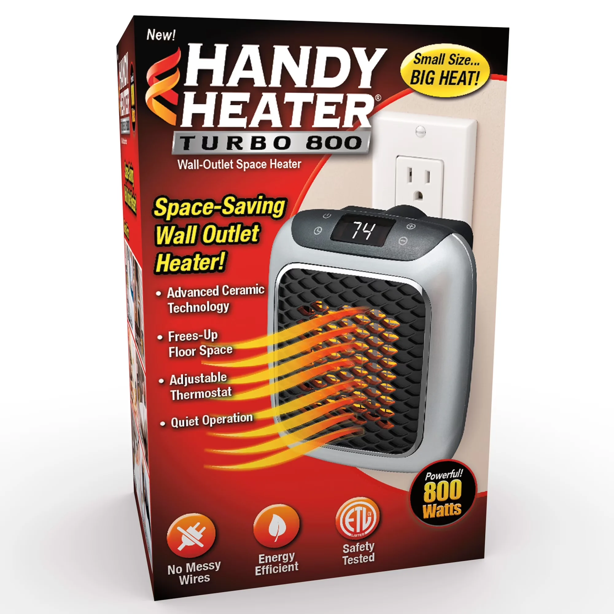 Innovative Portable And Electric Space Heater with 800W, Automatic Shutoff, Temperature Controlled - Multicolor Model 52CEED