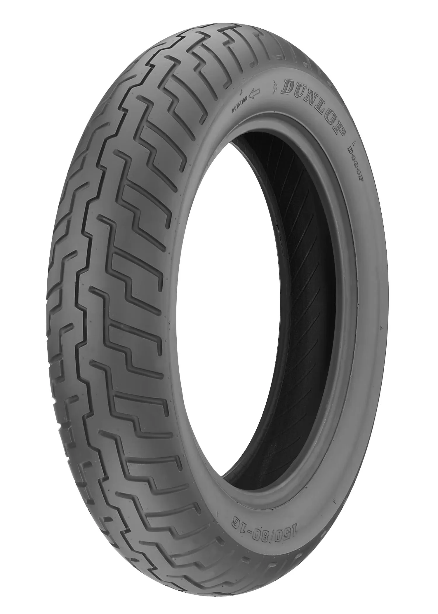 Sleek Motorcycle Tire with Smooth, D404 Front 130/90-16 Smooth - White Model 841771