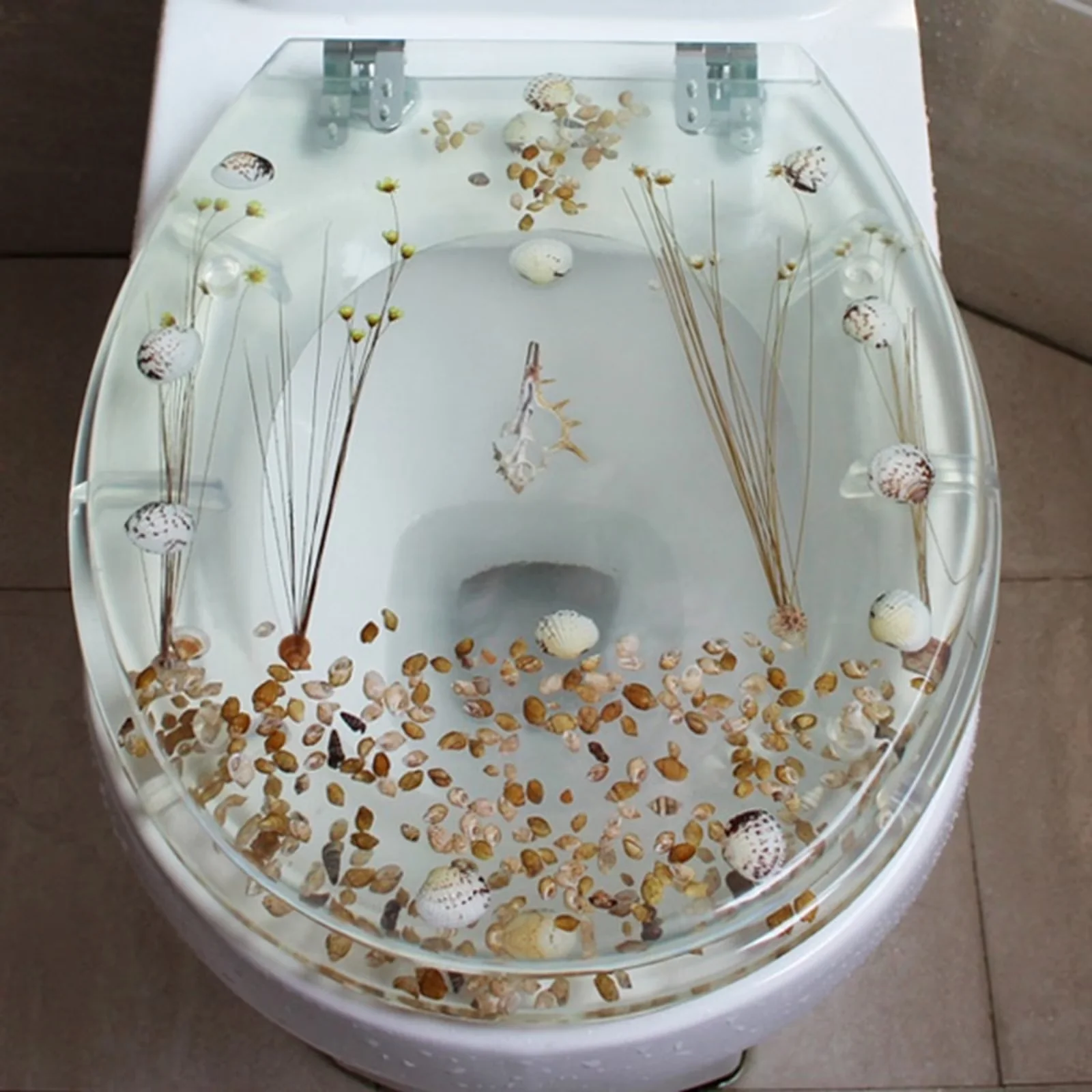 Reliable Toilet Seats And Lid with Easy To Install, Easy To Clean - Resin, Stainless Steel White Model E6F9C4