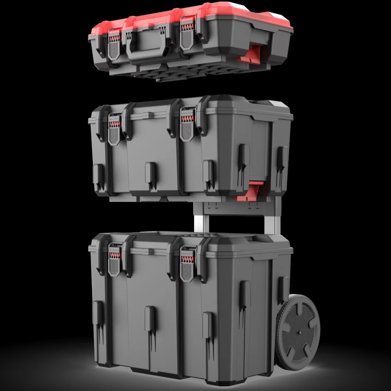 Quality Toolstorage with Rolling, Weight Capacity: 250 pounds, Black - Black Plastic;Metal Model E1C632