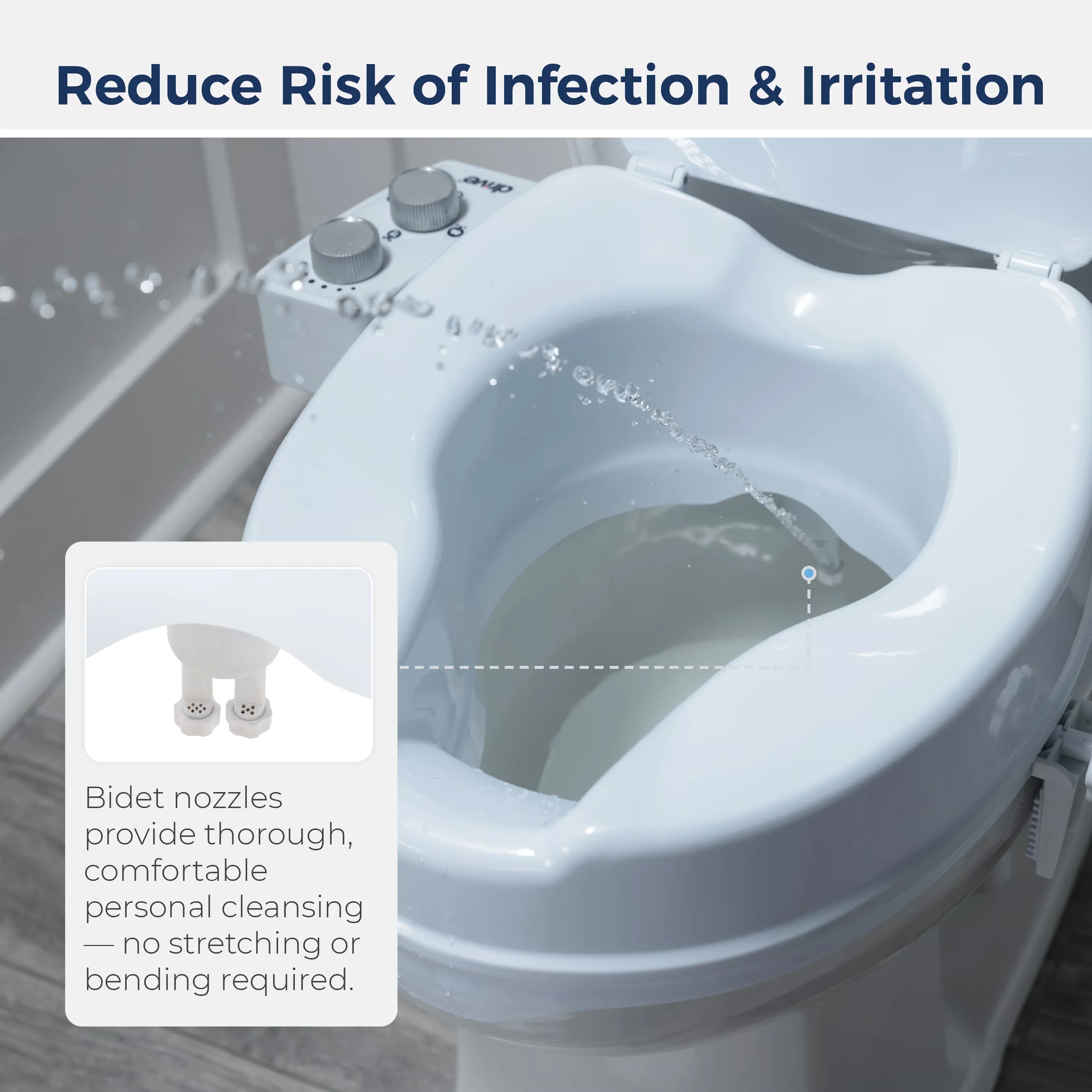 Stylish Toilet Seats And Lid with Adjustable, Bidet, Ambient Water - Plastic Model C3B492