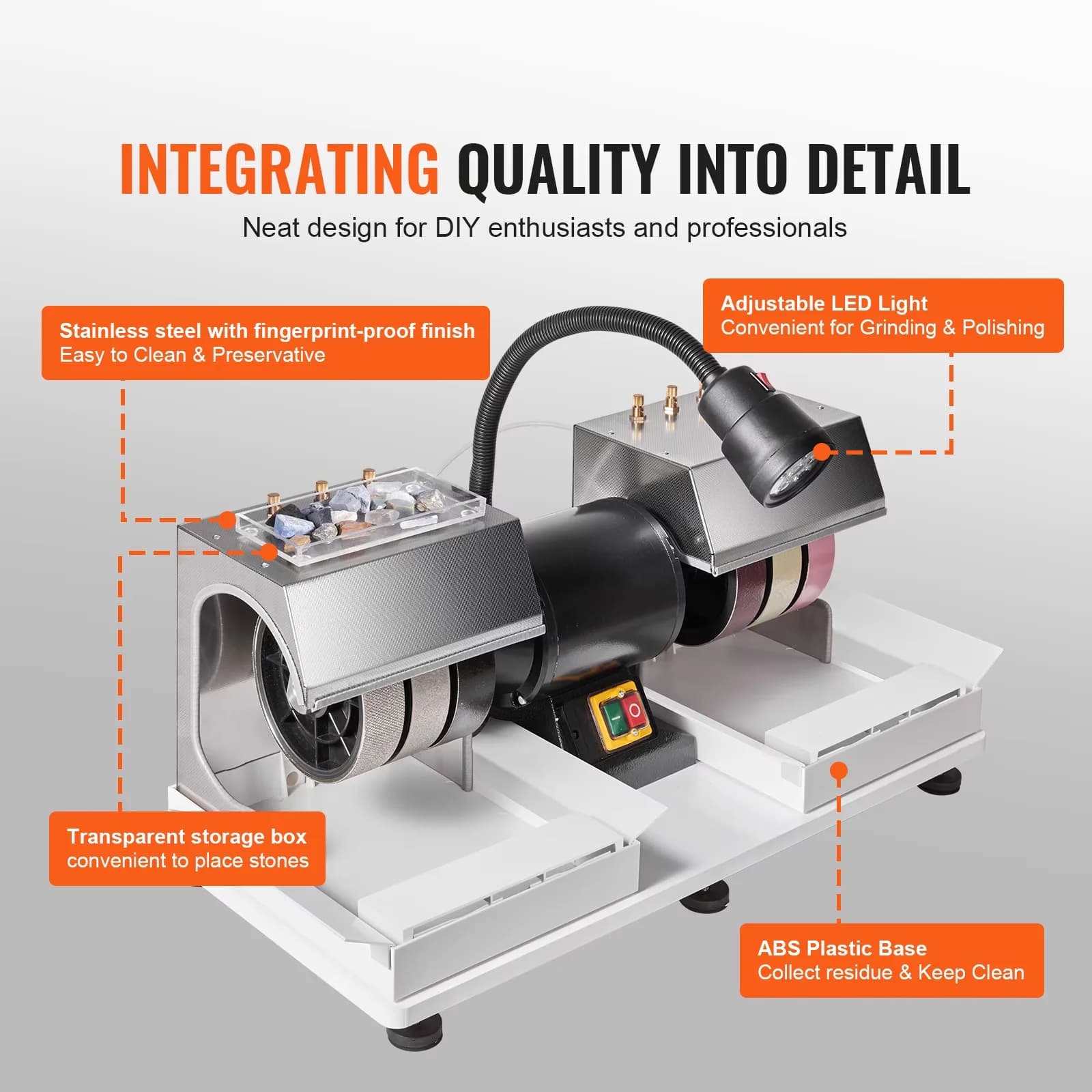 Classic Woodworking with Adjustable, 6" 1/4HP 1800rpm, Gem Crafting Station - Model FA532E