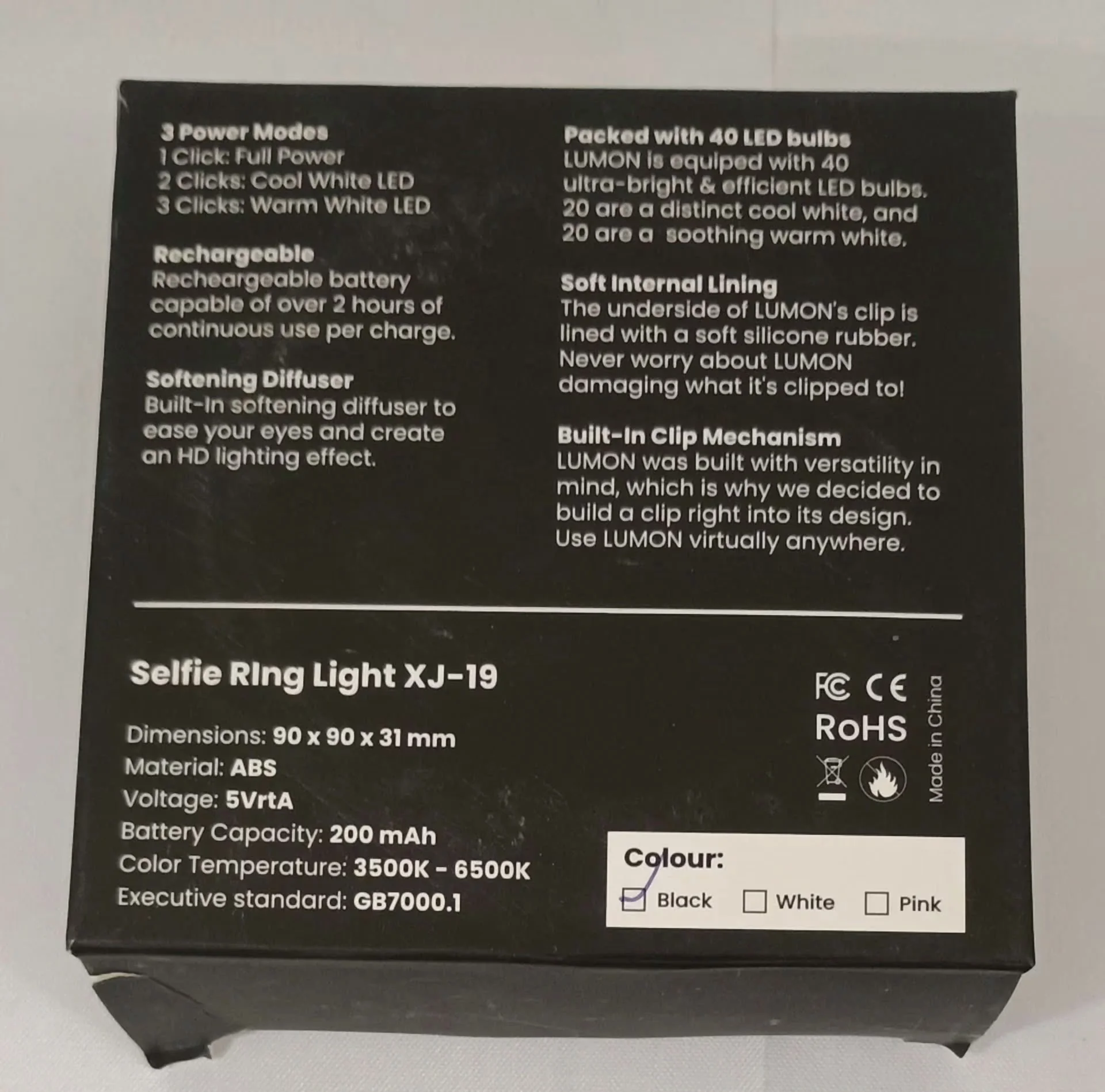 Novelty Light Versatile with LED, Battery - Black 3200K-6500K - Commercial Quality Model 2E91F1
