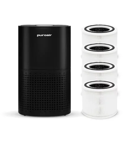 Modern Air Purifier with Automatic Shut-Off, Variable Speed, Filter Change Indicator - Black Model B9B5F9