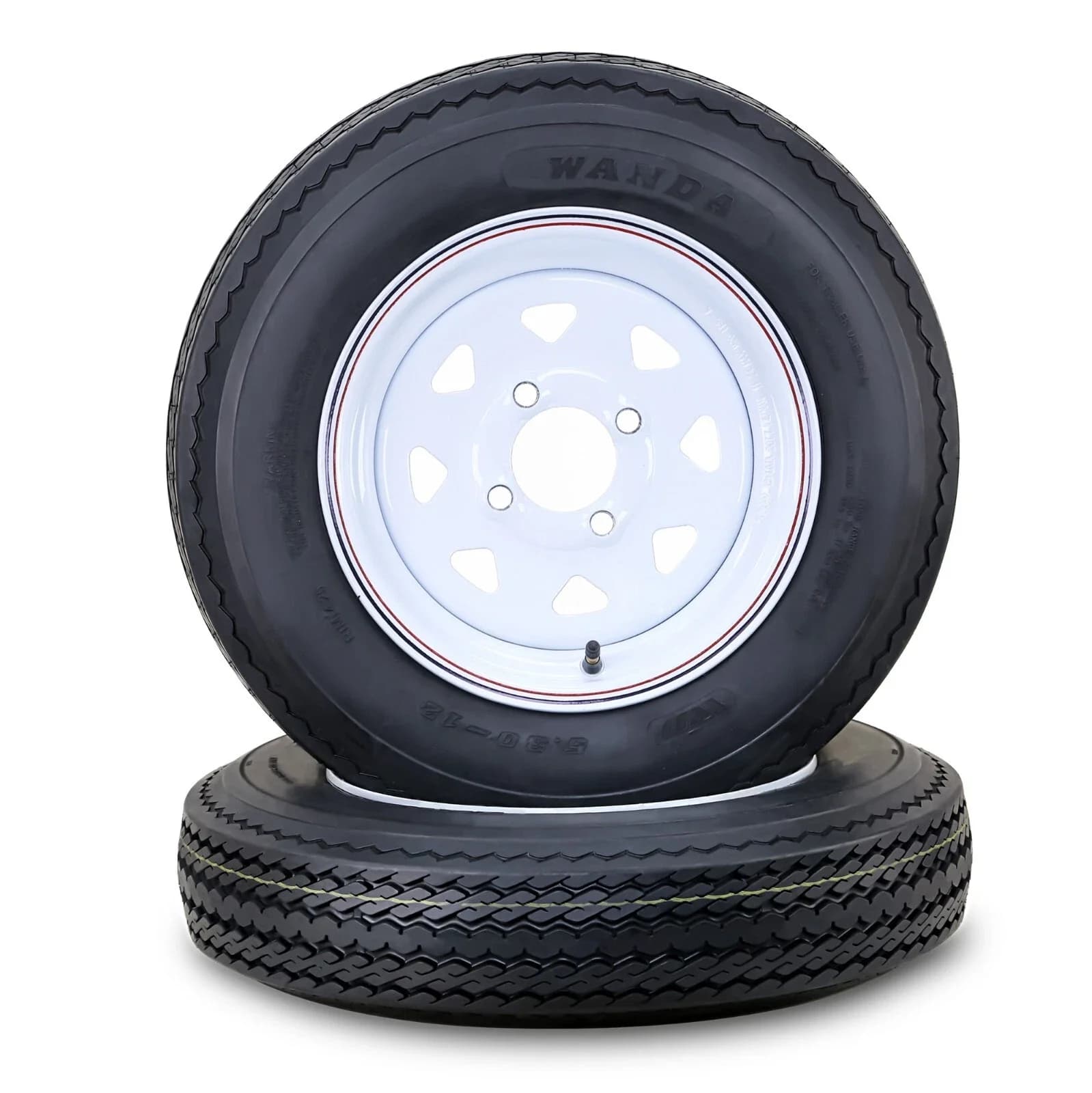 Efficient Trailer Tire with All-Weather, Set of 2 - 80-12 - Compact and Portable Model AA112A