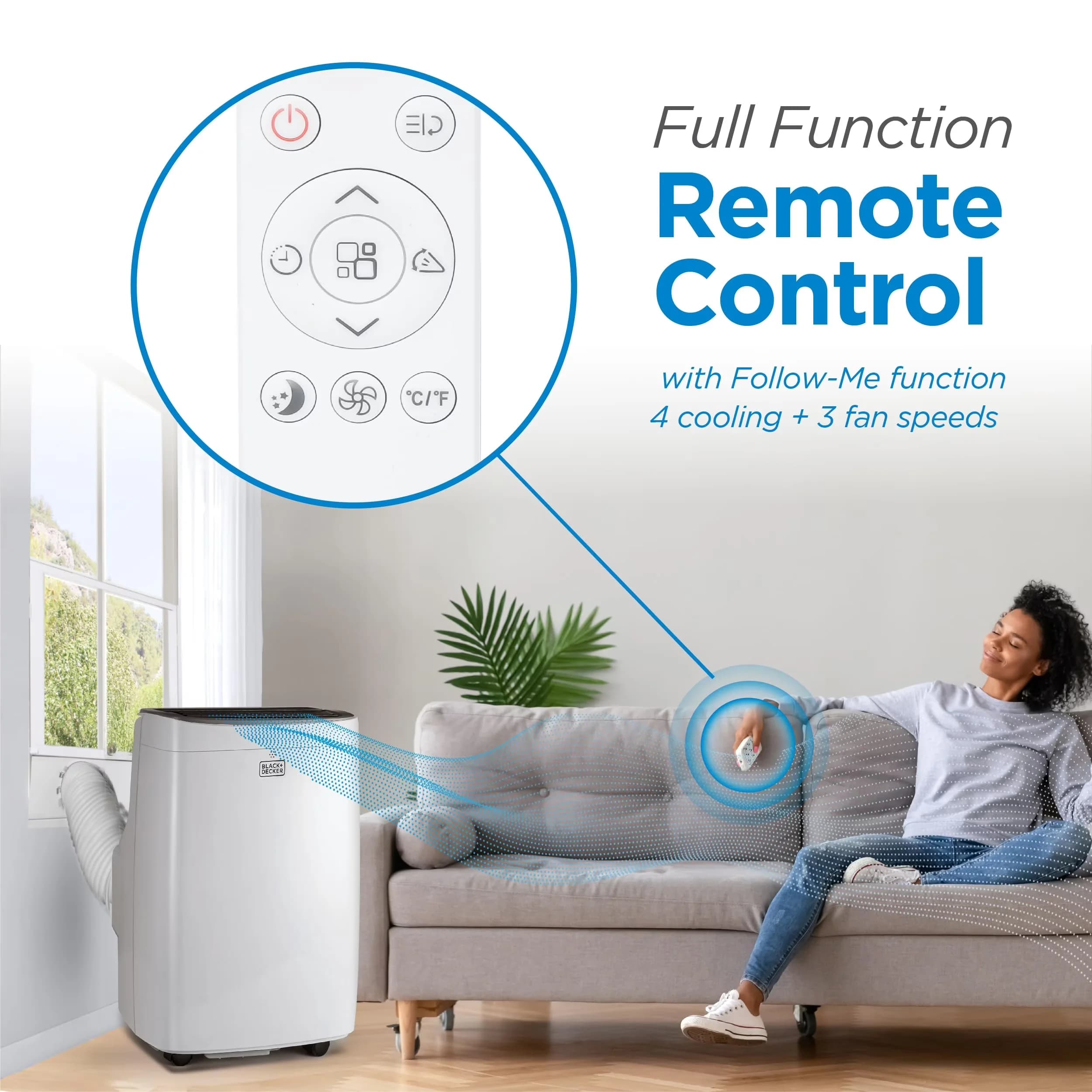 Stylish Air Conditioner with 4000 BTU, Remote Controlled, 4000 BTU SACC/CEC (8000 BTU ) Portable - Model F08828